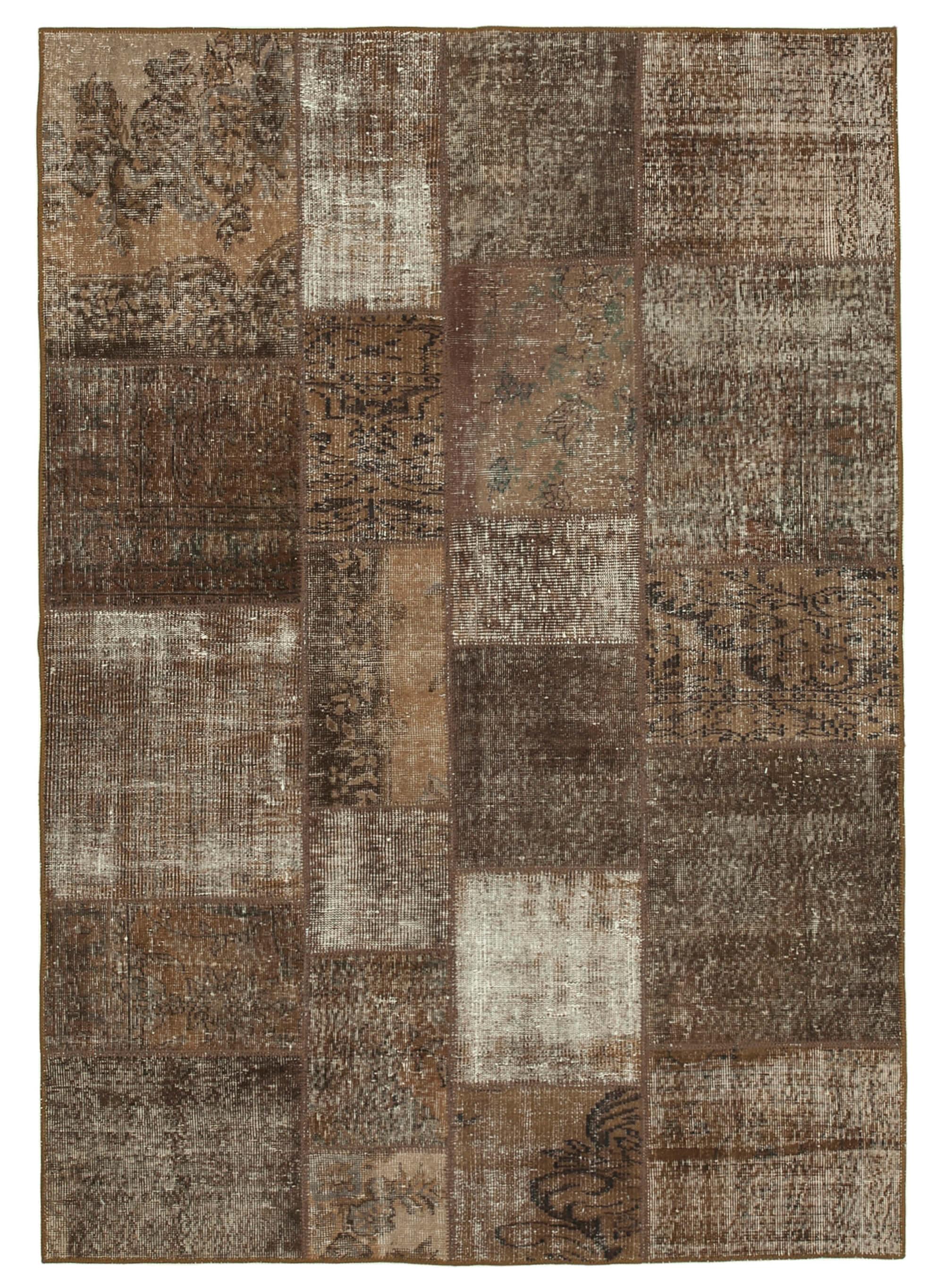 6 x 8 Brown Patchwork Rug - 625