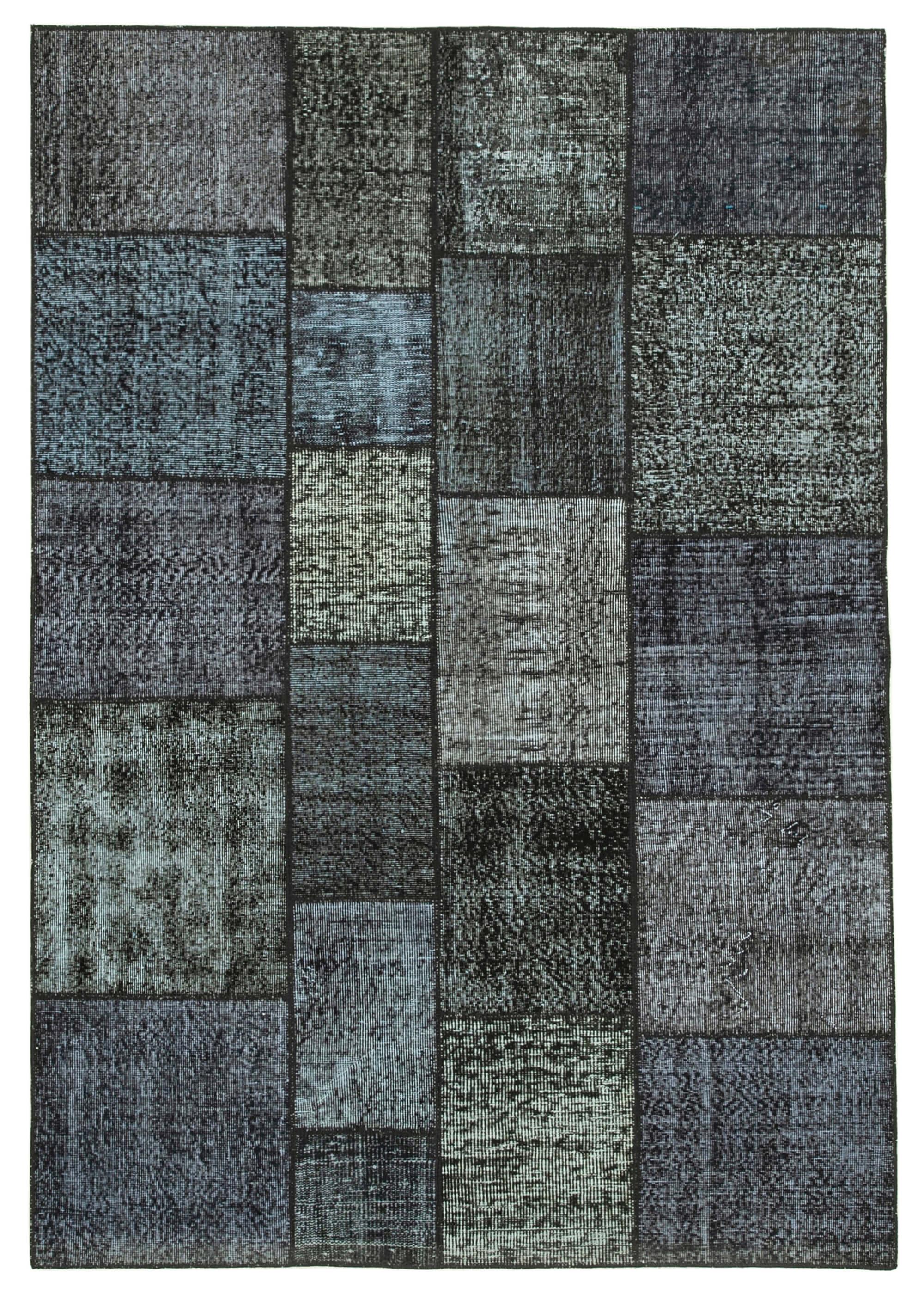 6 x 8 Black Patchwork Rug - 630