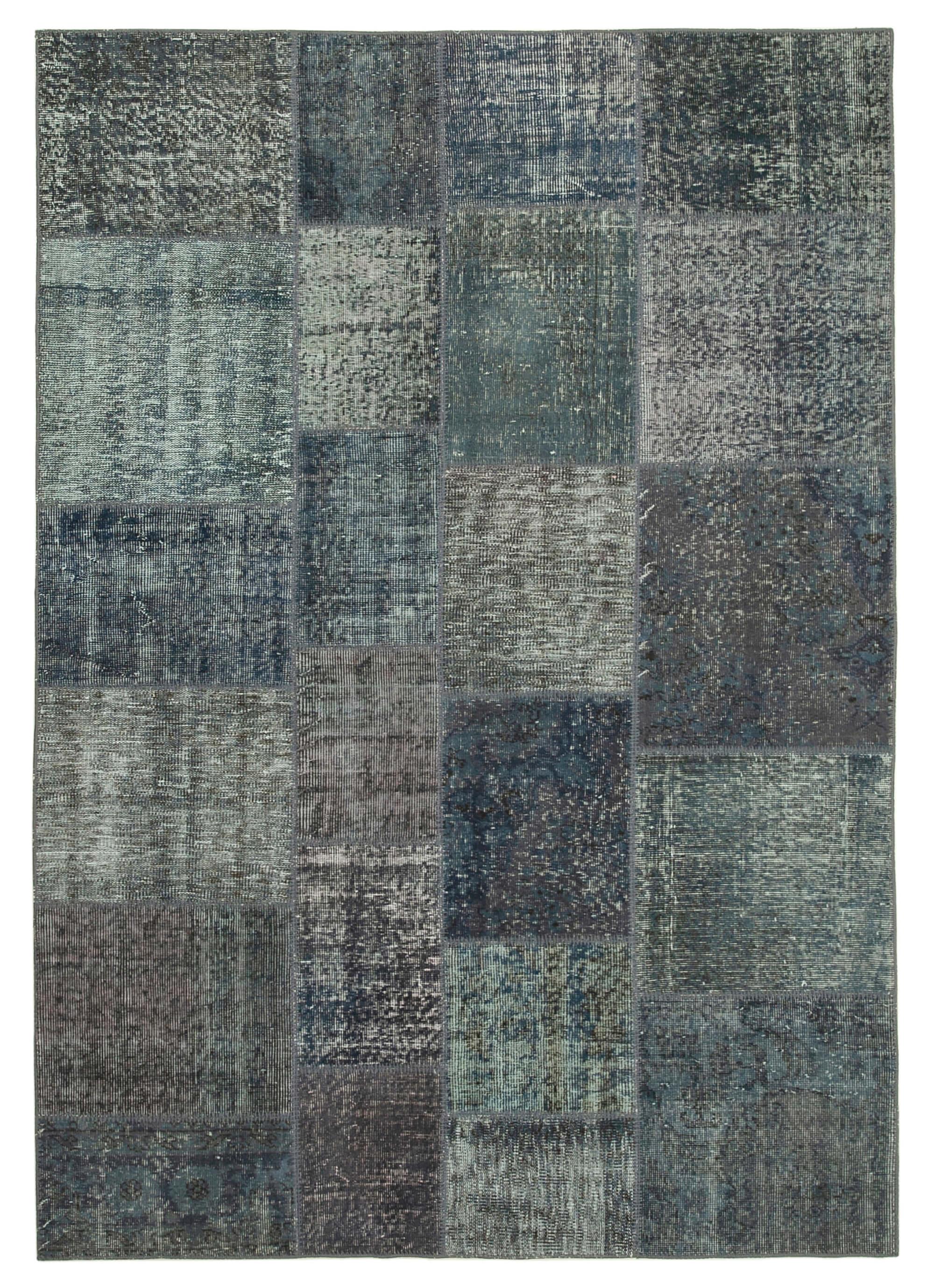 6 x 8 Grey Patchwork Rug - 649