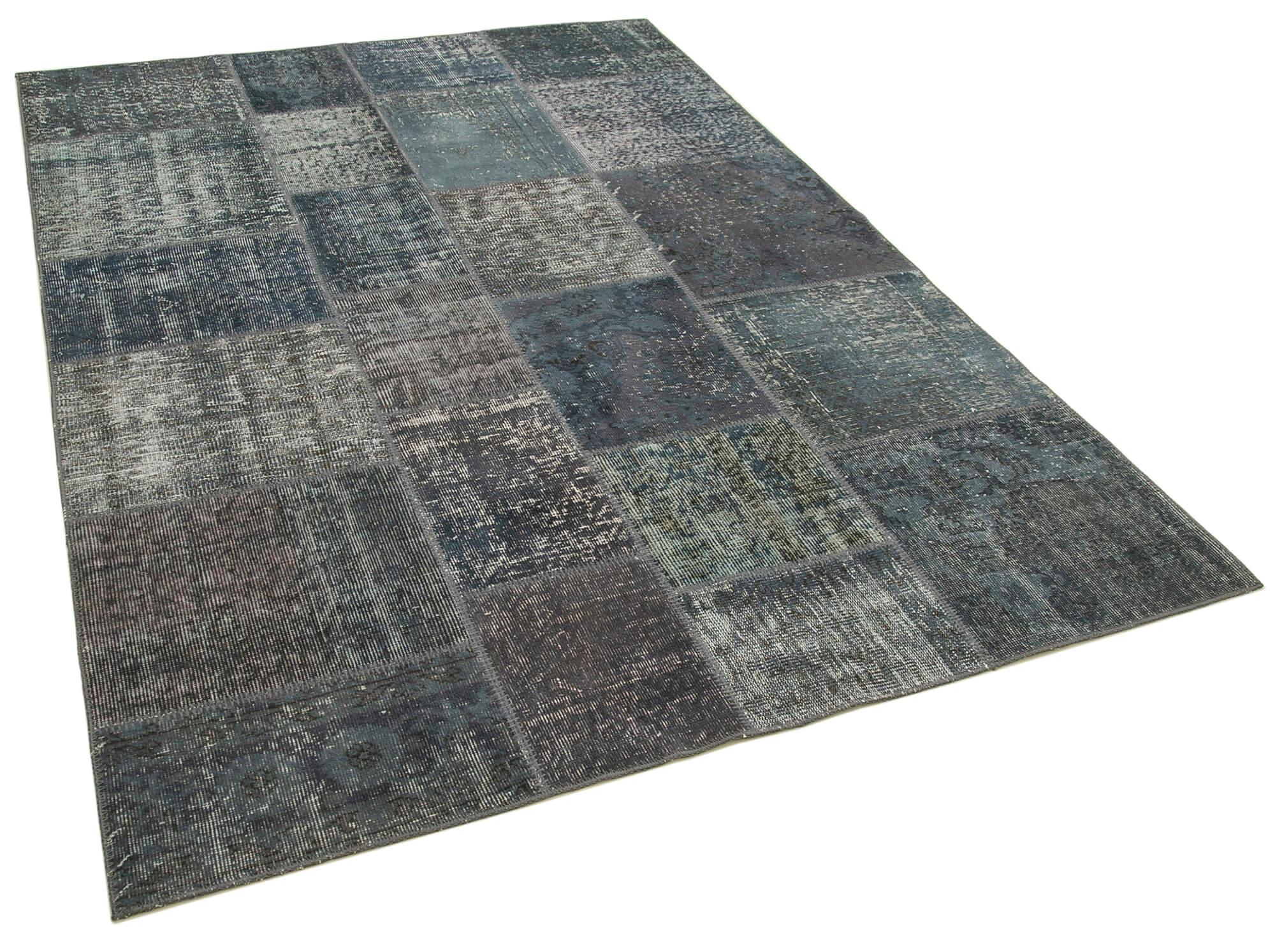 6 x 8 Grey Patchwork Rug - 649