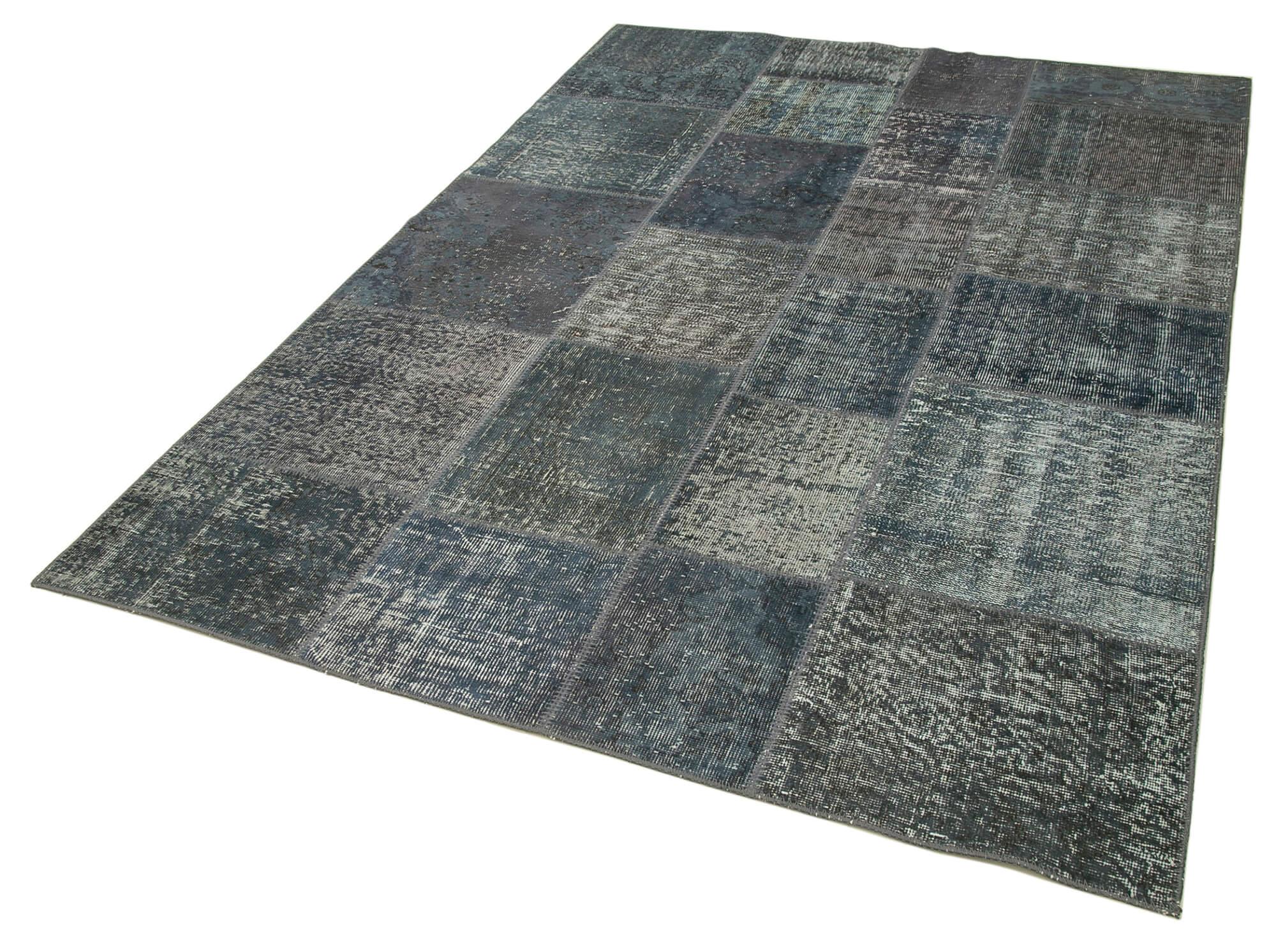 6 x 8 Grey Patchwork Rug - 649