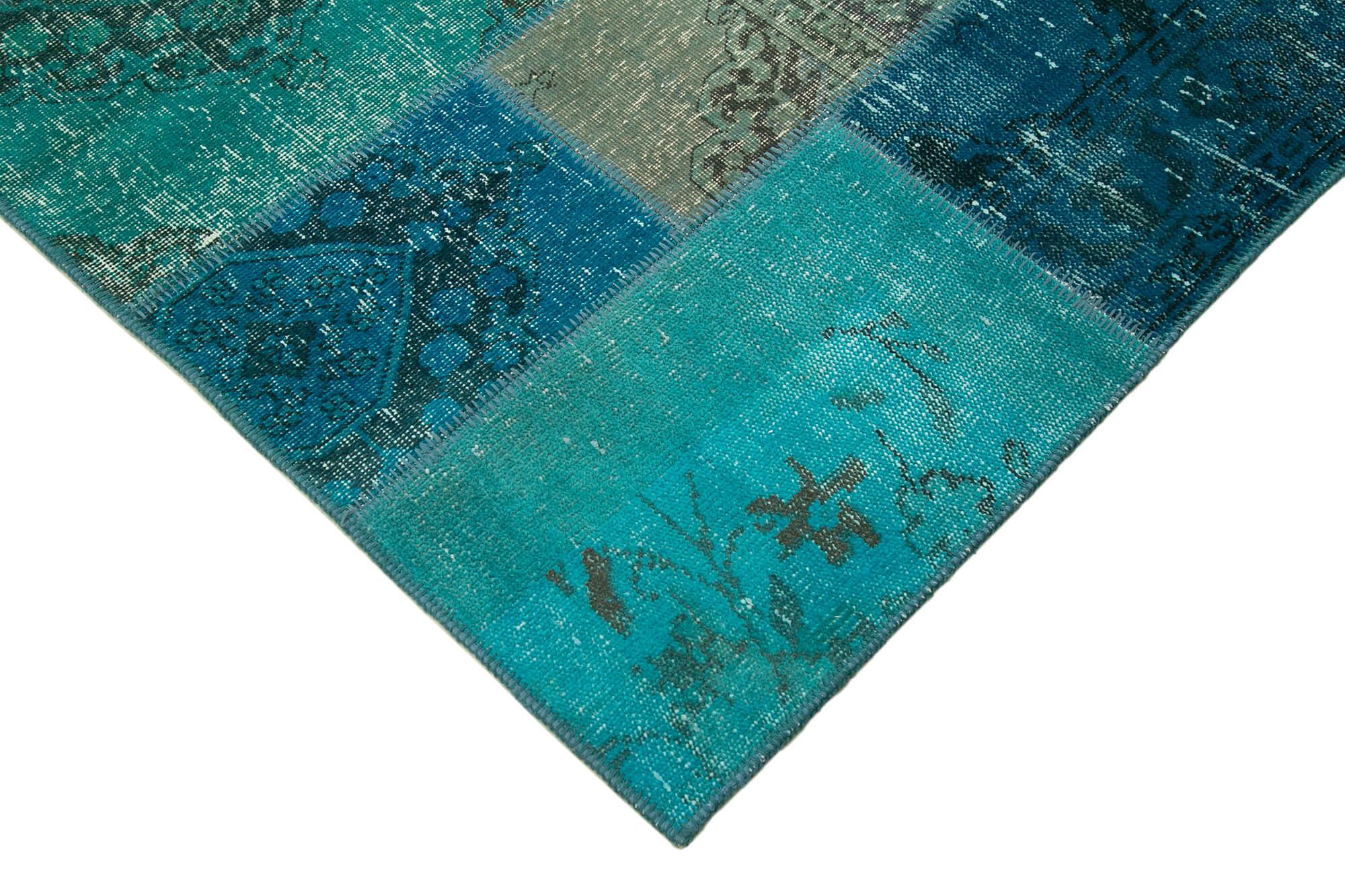 6 x 8 Turquoise Patchwork Rug - 651