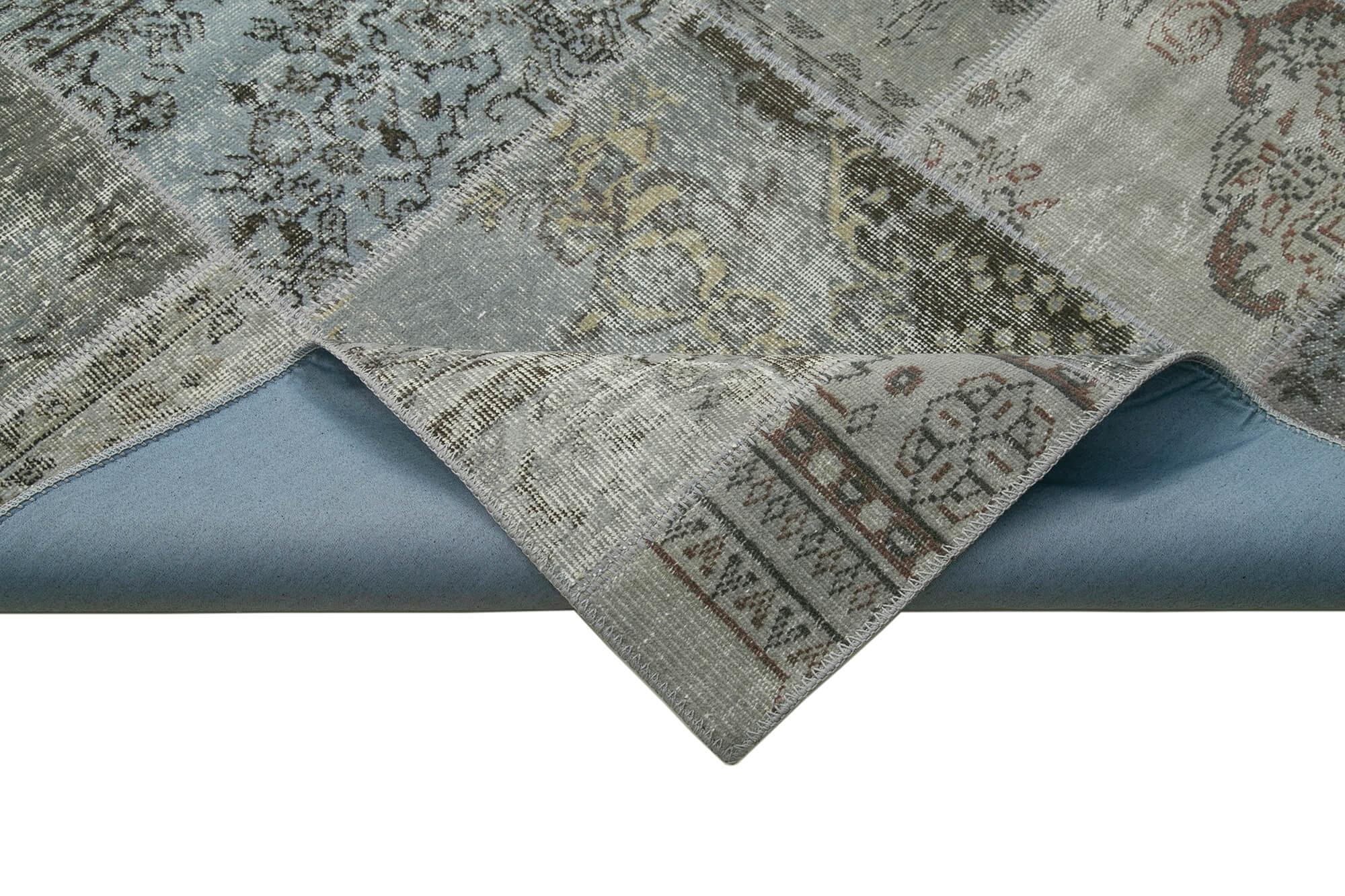 6 x 8 Grey Patchwork Rug - 654