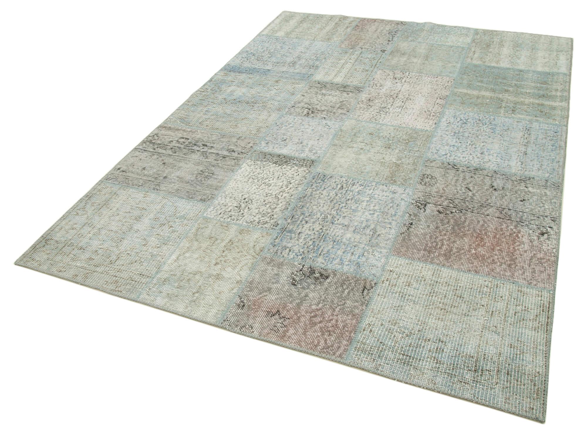 6 x 8 Blue Patchwork Rug - 663