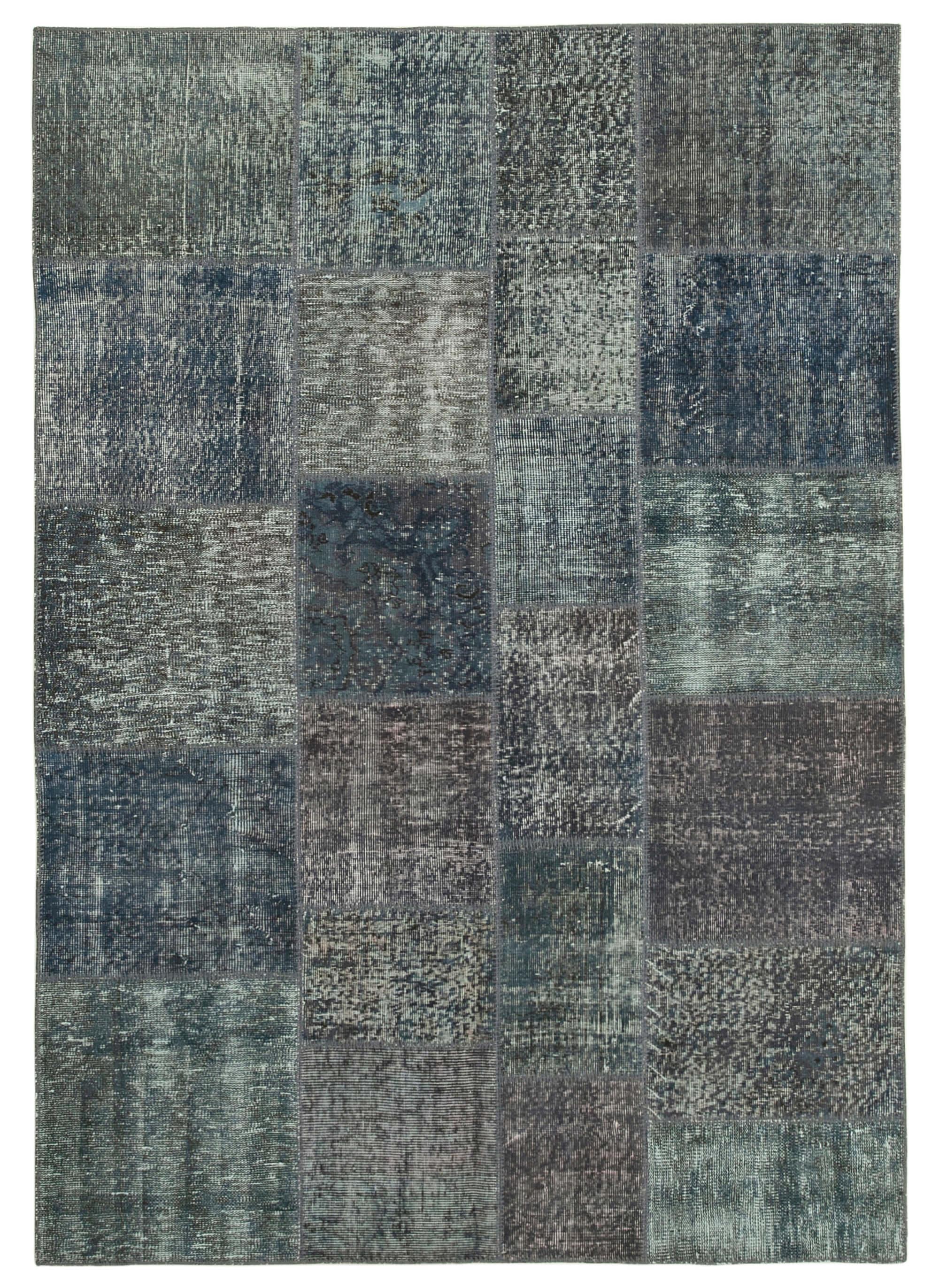 6 x 8 Grey Patchwork Rug - 665