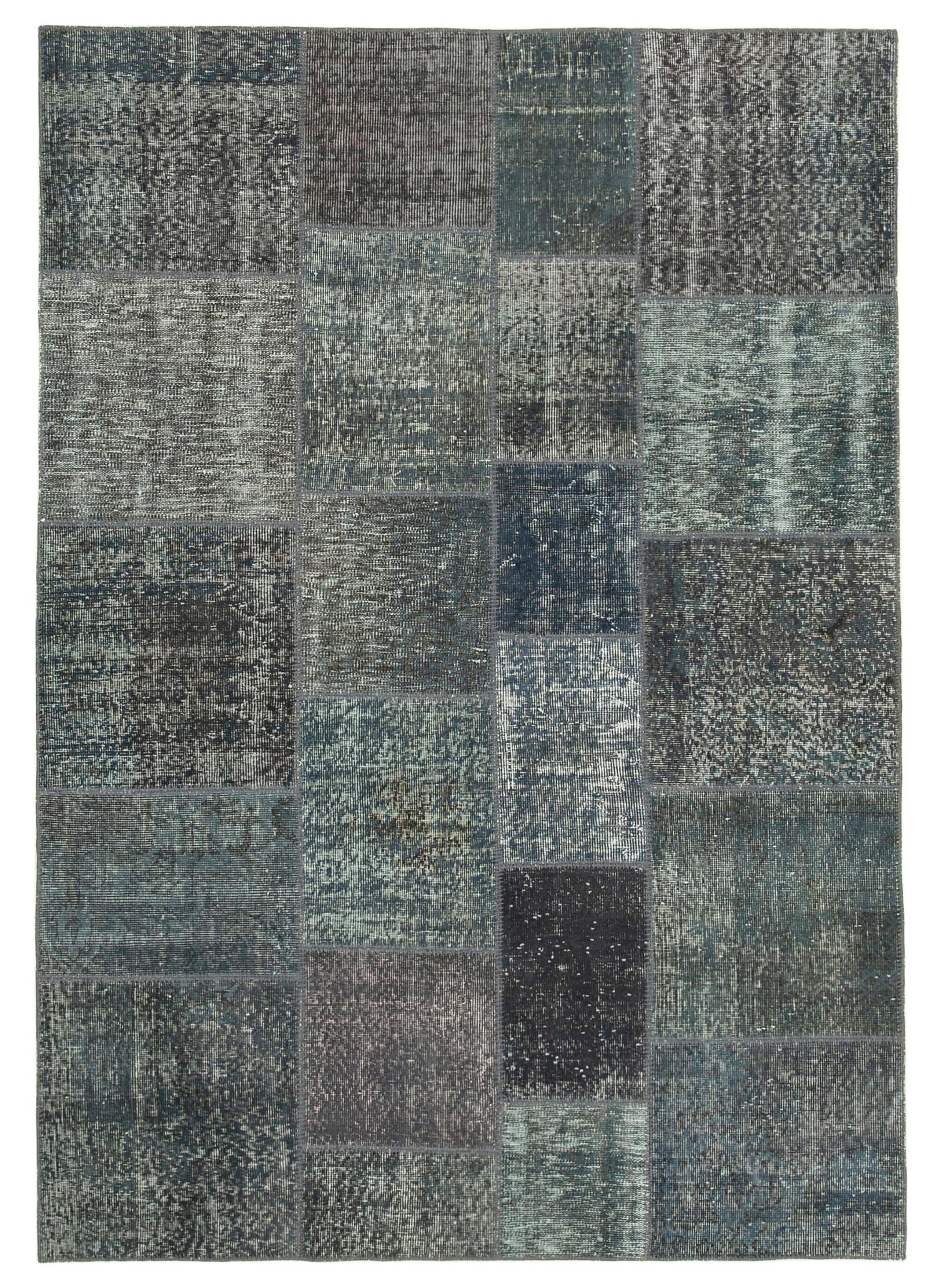 6 x 8 Grey Patchwork Rug - 668