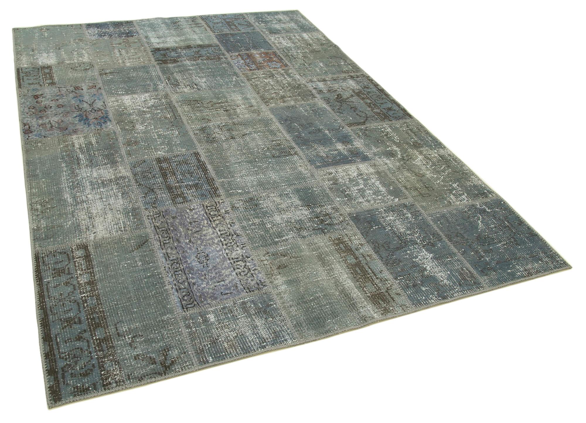 6 x 8 Grey Patchwork Rug - 679