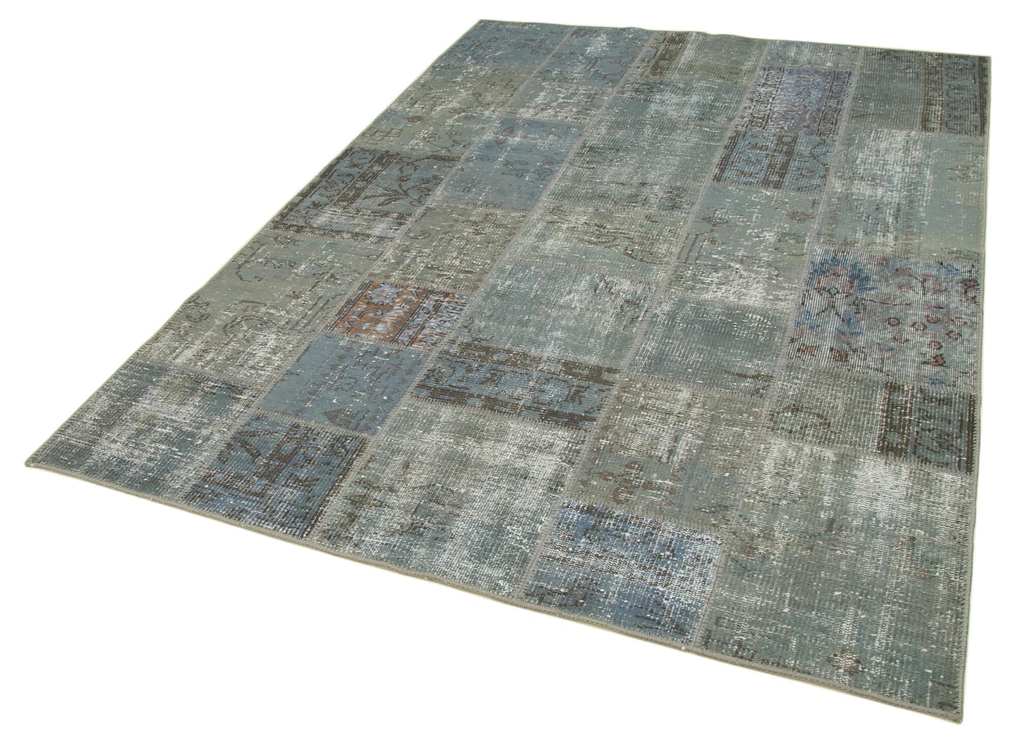 6 x 8 Grey Patchwork Rug - 679