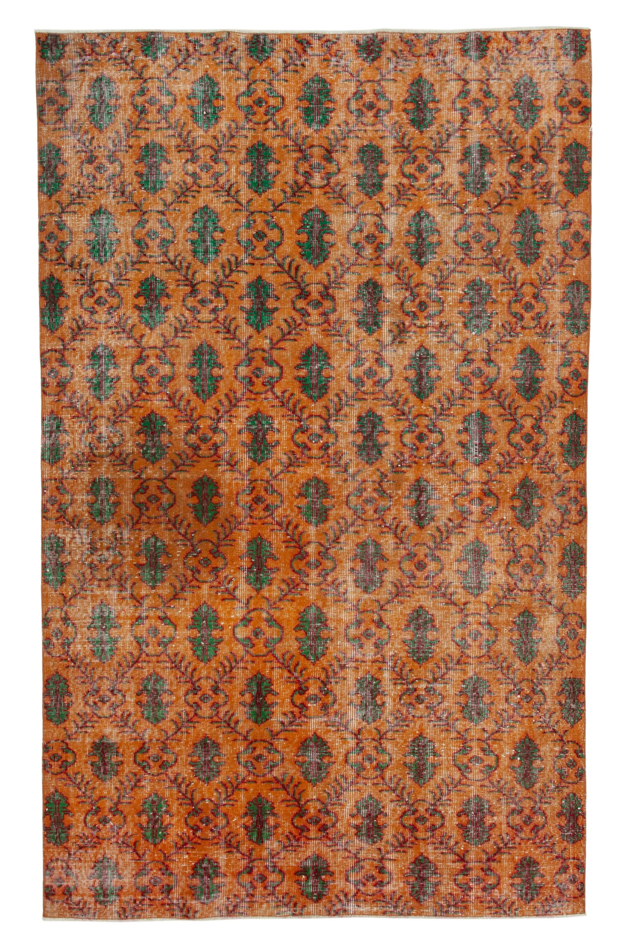 5 x 8 Orange Bohemian Rug  - 18