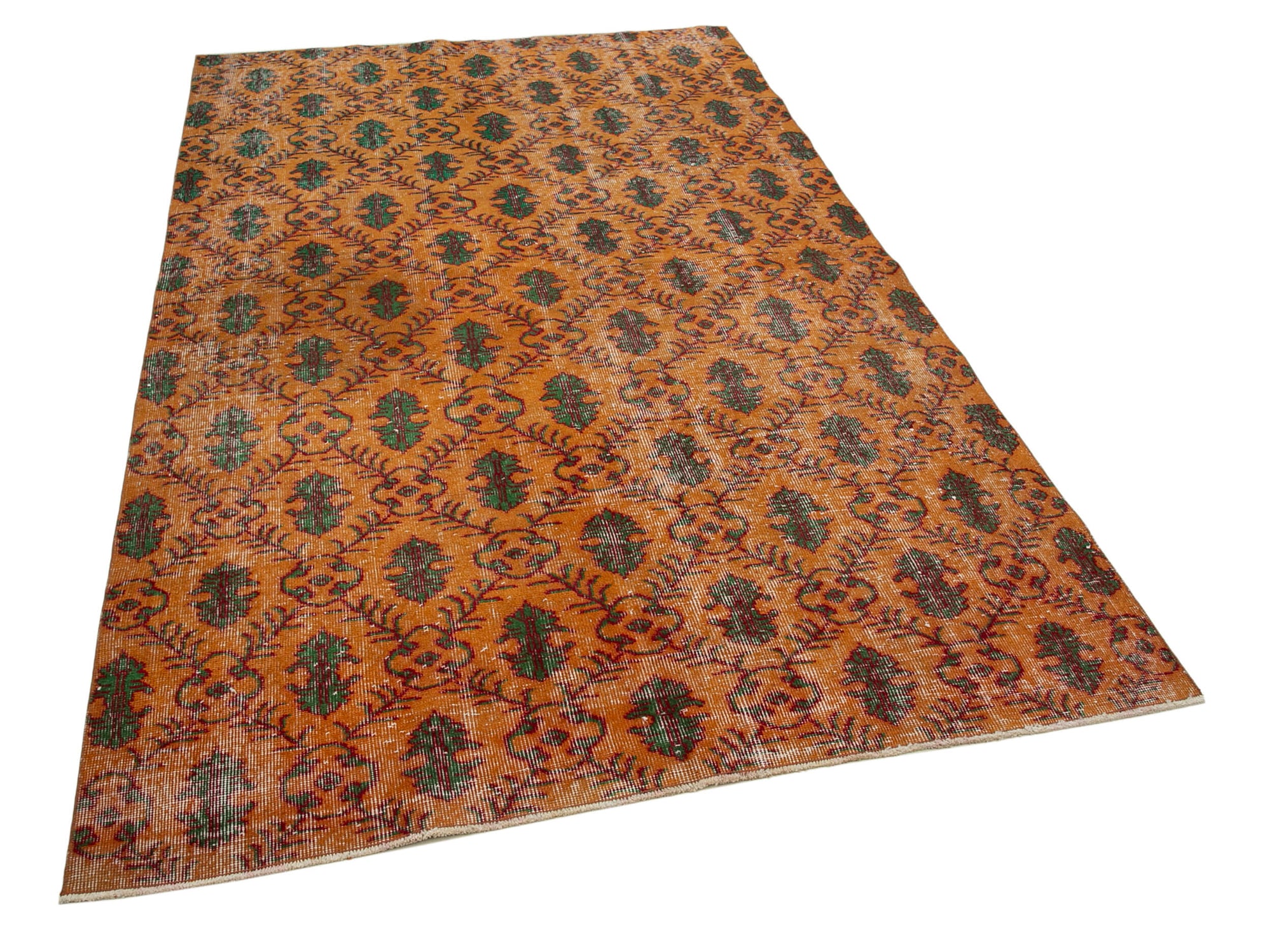 5 x 8 Orange Bohemian Rug  - 18