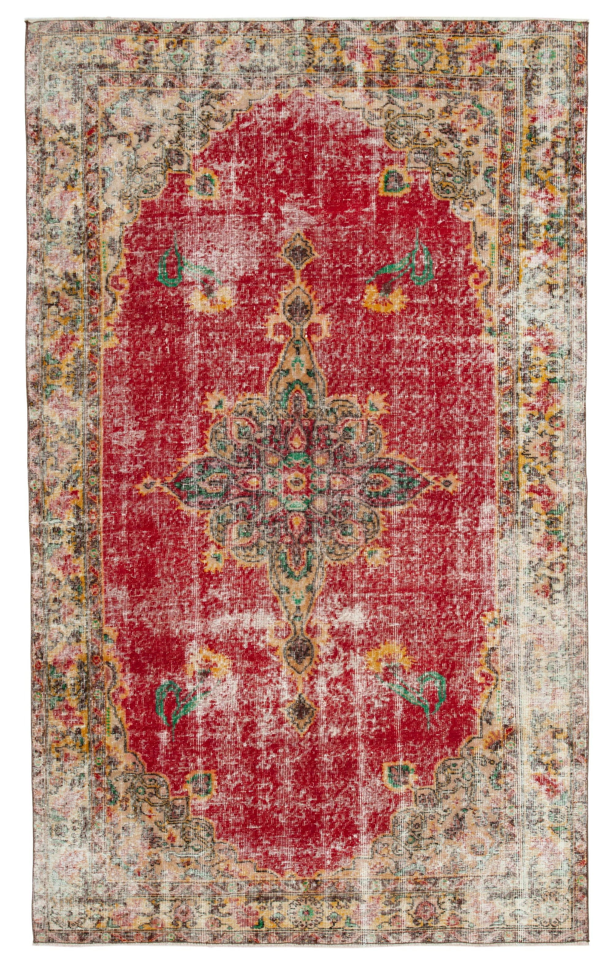 5 x 9 Red Bohemian Rug  - 772