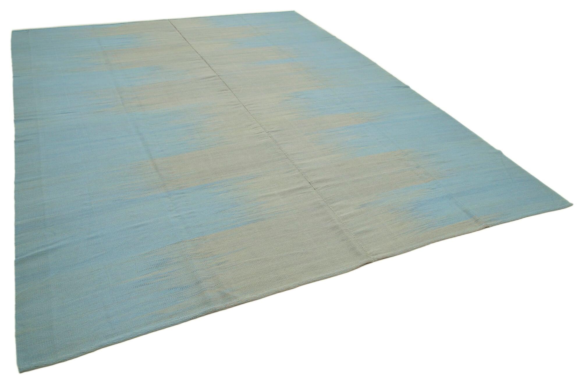 12 x 15 Blue Contemporary Kilim Rug - 906