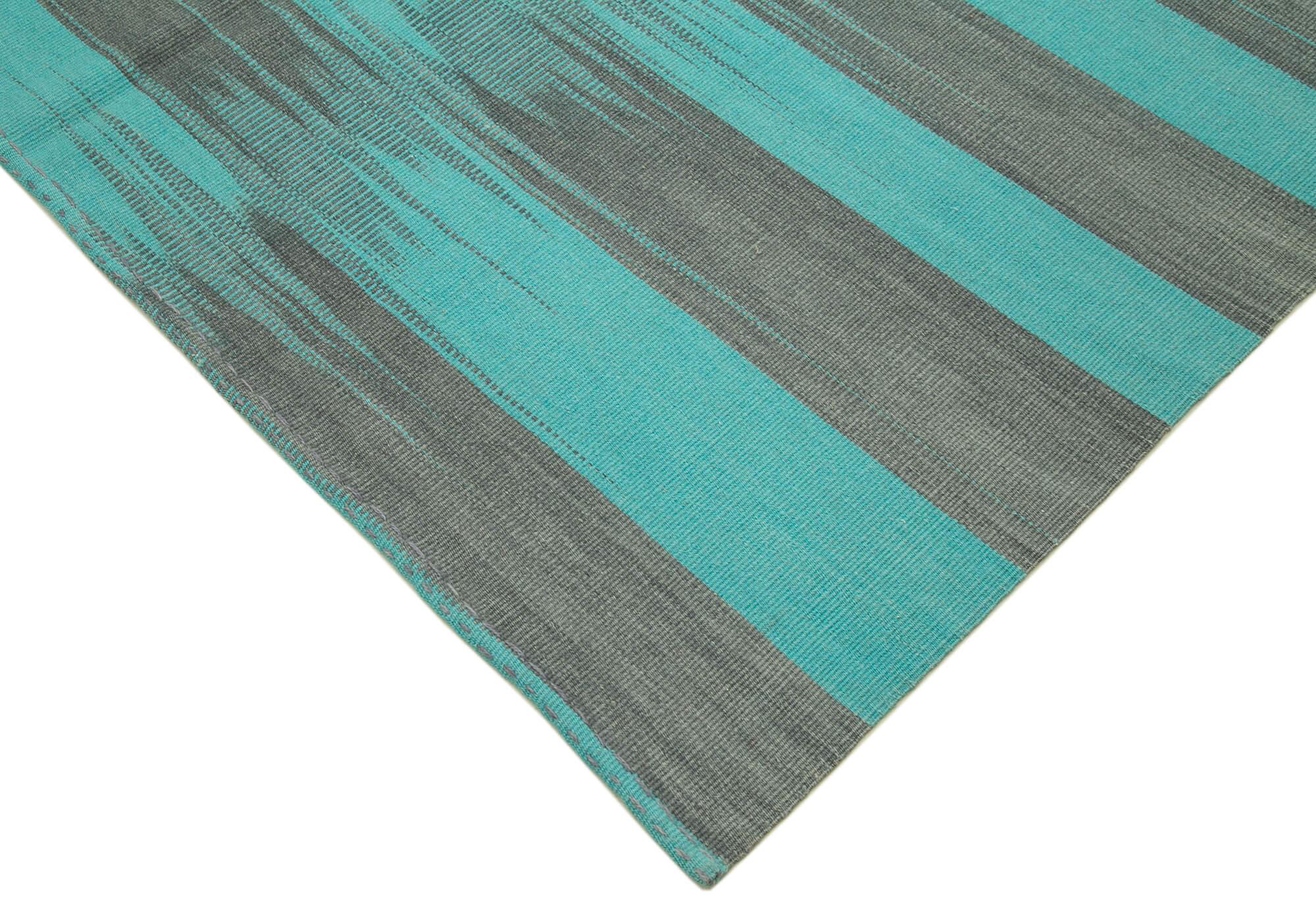 10 x 13 Turquoise Contemporary Kilim Rug - 908