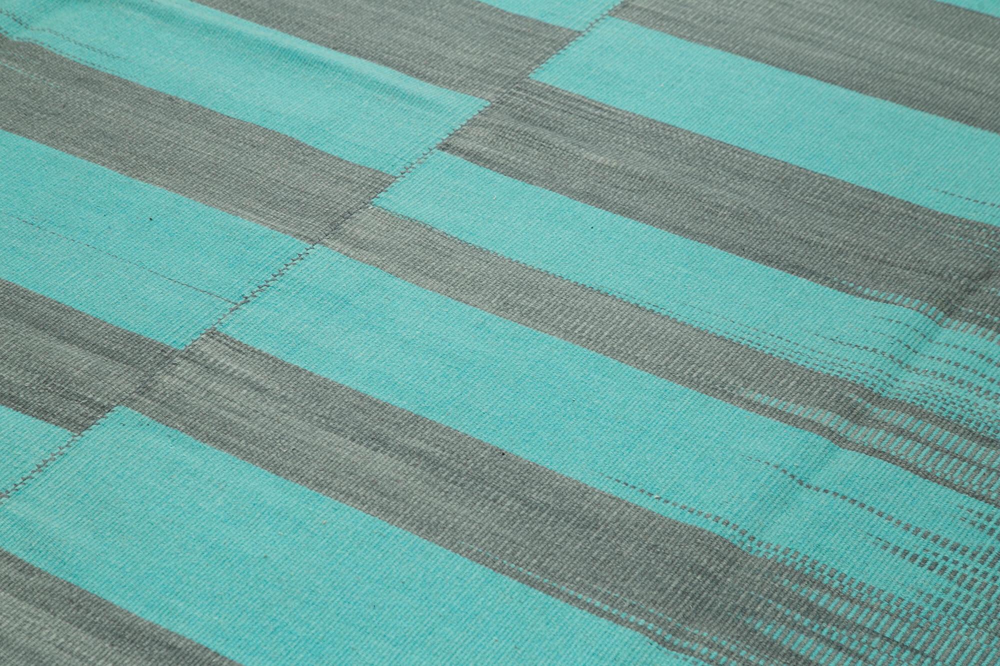 10 x 13 Turquoise Contemporary Kilim Rug - 908