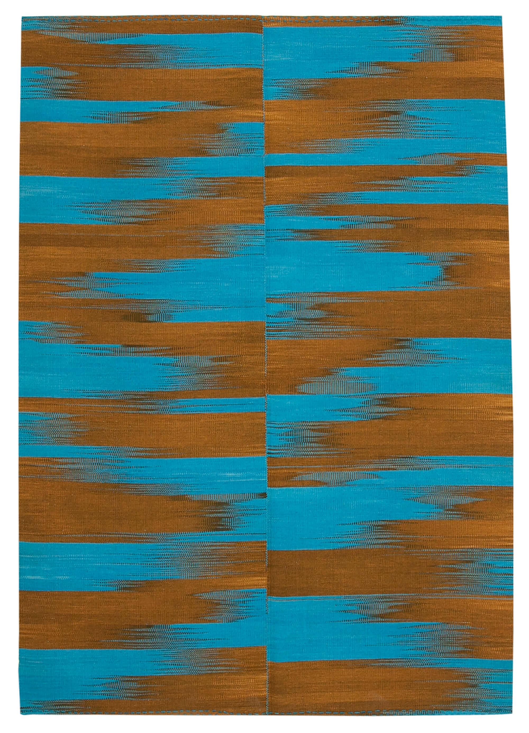 7 x 9 Blue Contemporary Kilim Rug - 799