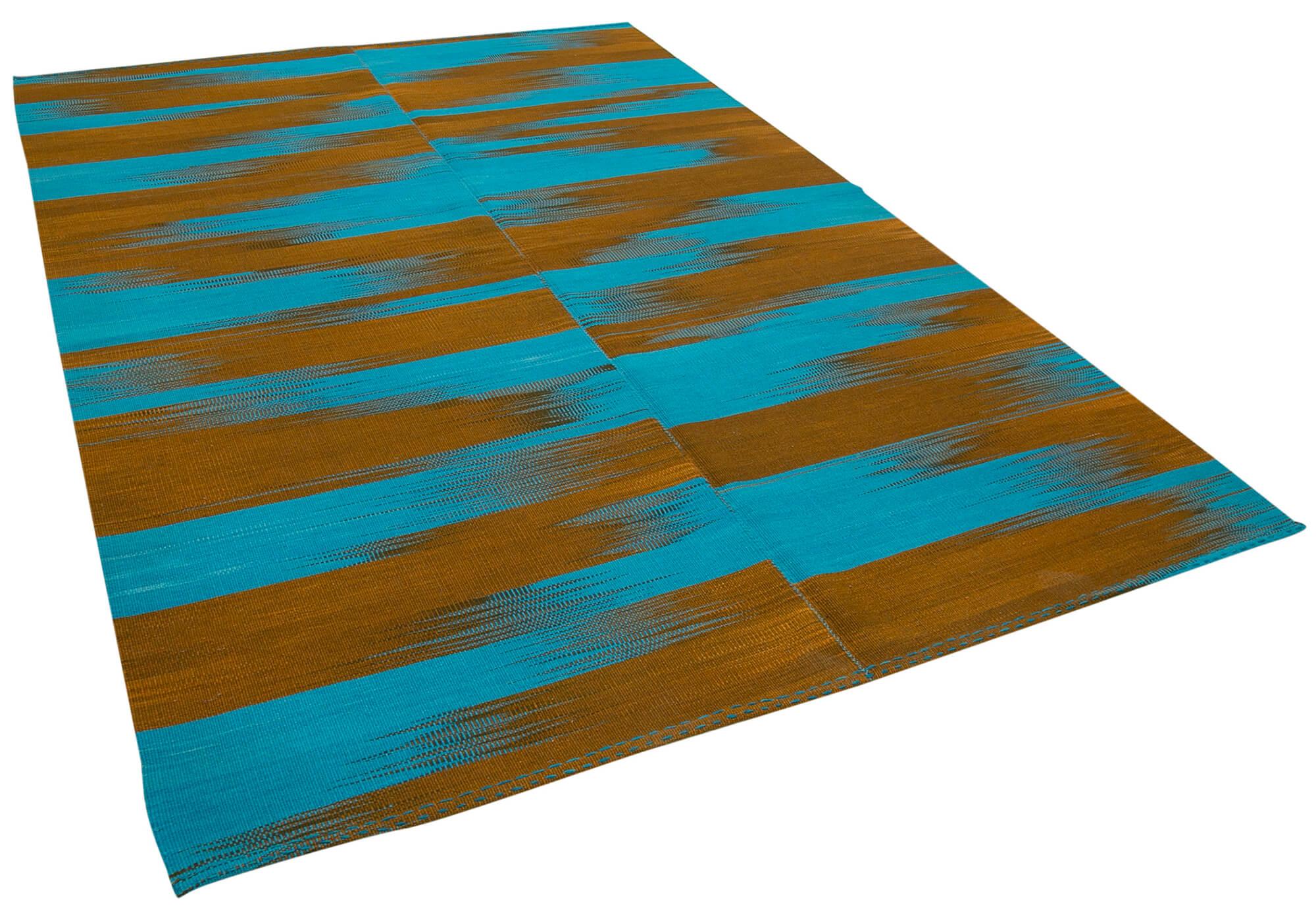 7 x 9 Blue Contemporary Kilim Rug - 799