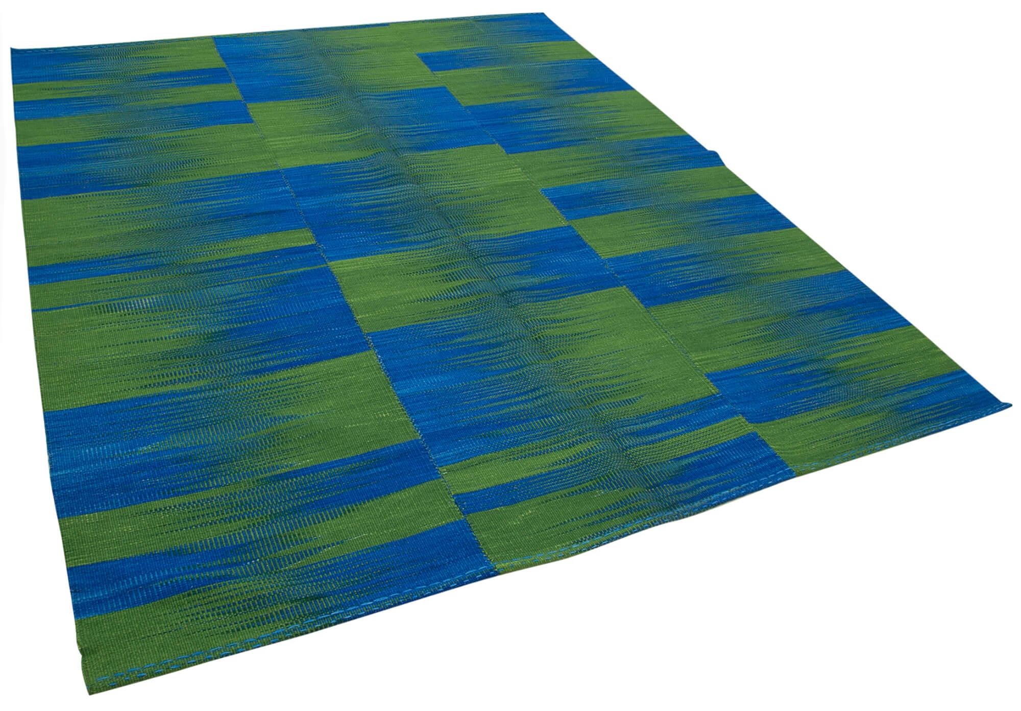 7 x 8 Blue Contemporary Kilim Rug - 806