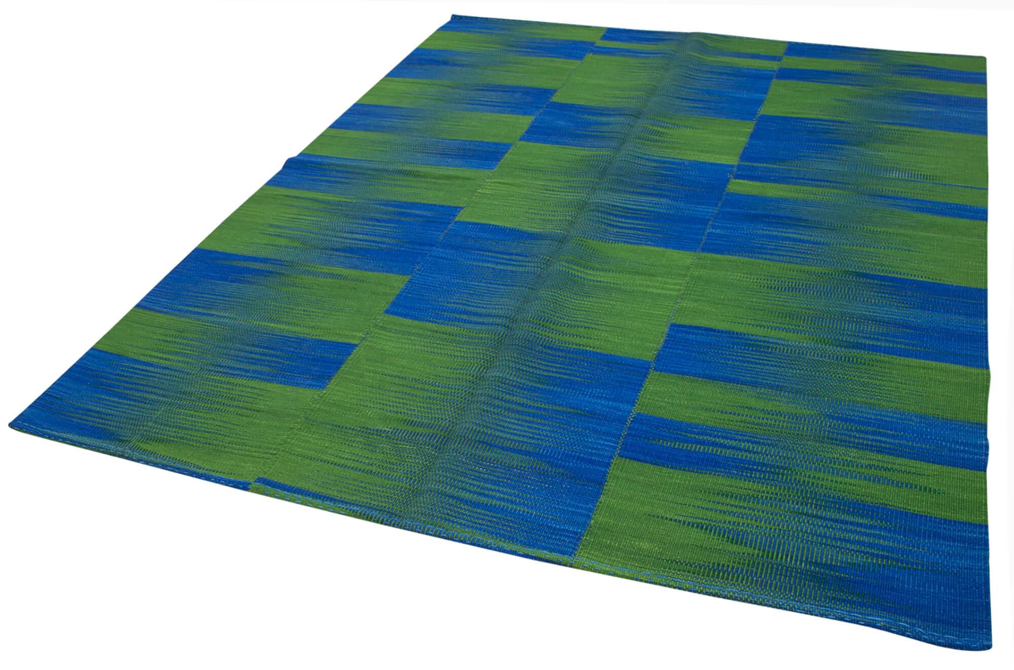 7 x 8 Blue Contemporary Kilim Rug - 806