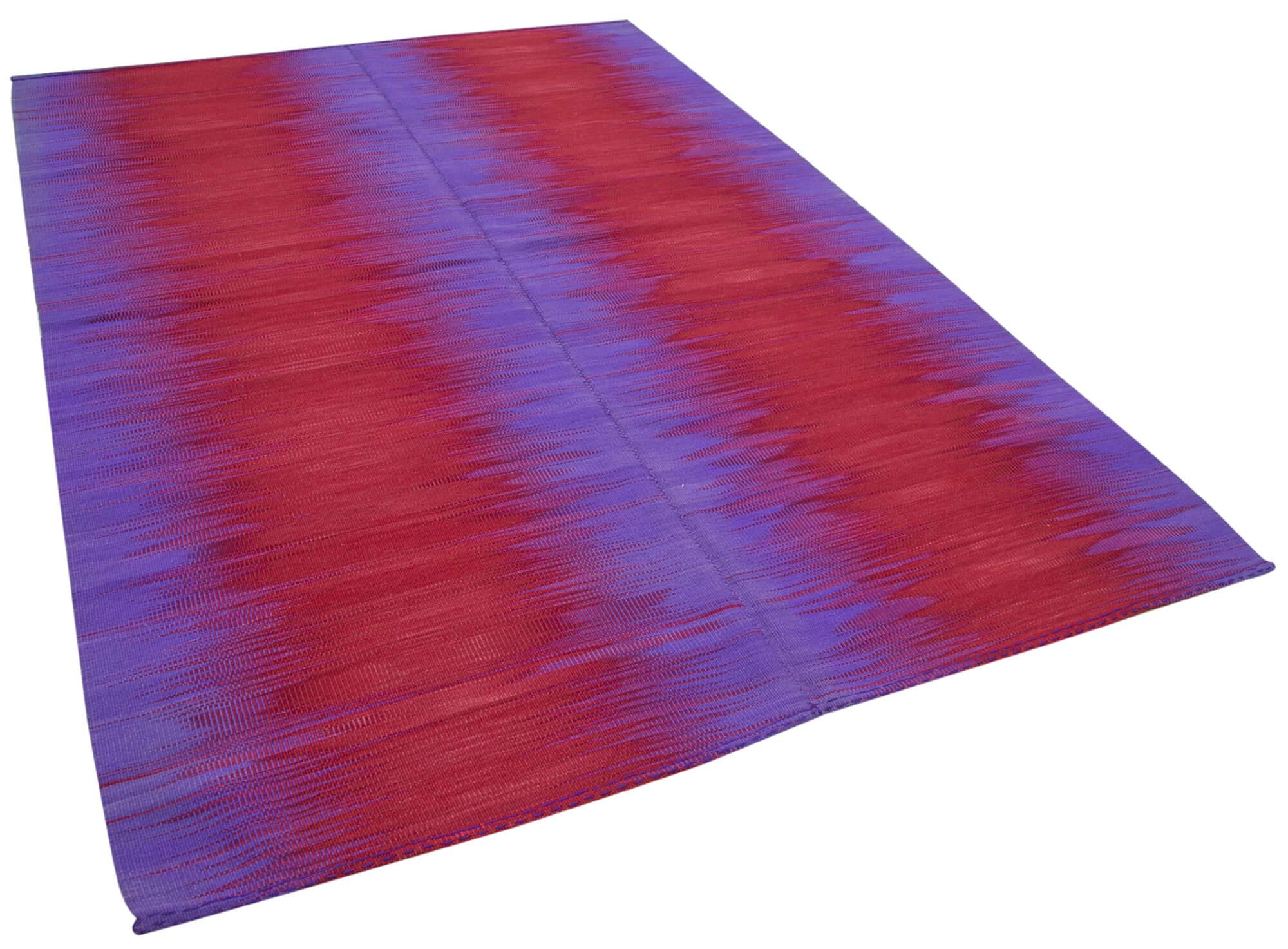 7 x 9 Purple Contemporary Kilim Rug - 826