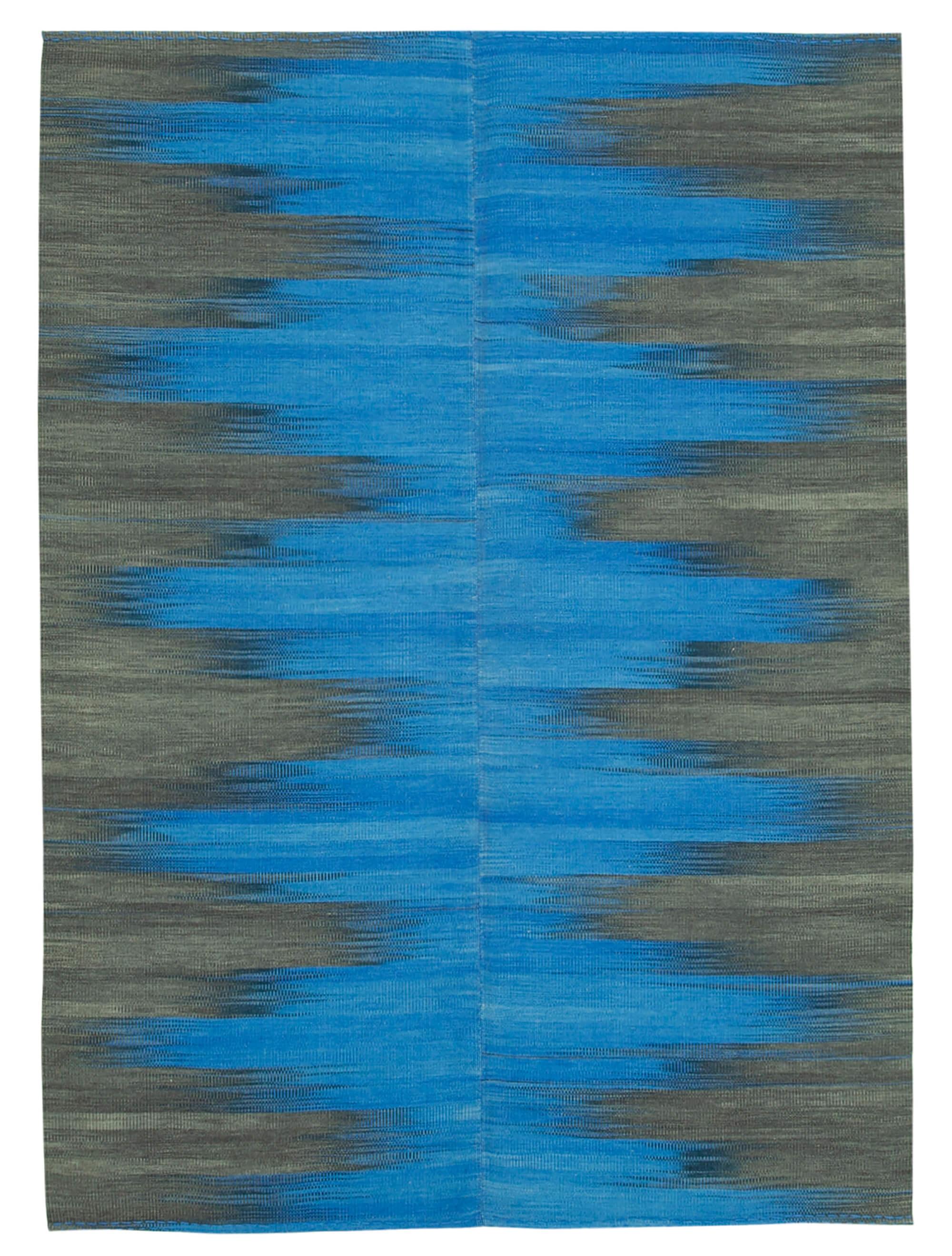 7 x 9 Blue Contemporary Kilim Rug - 827