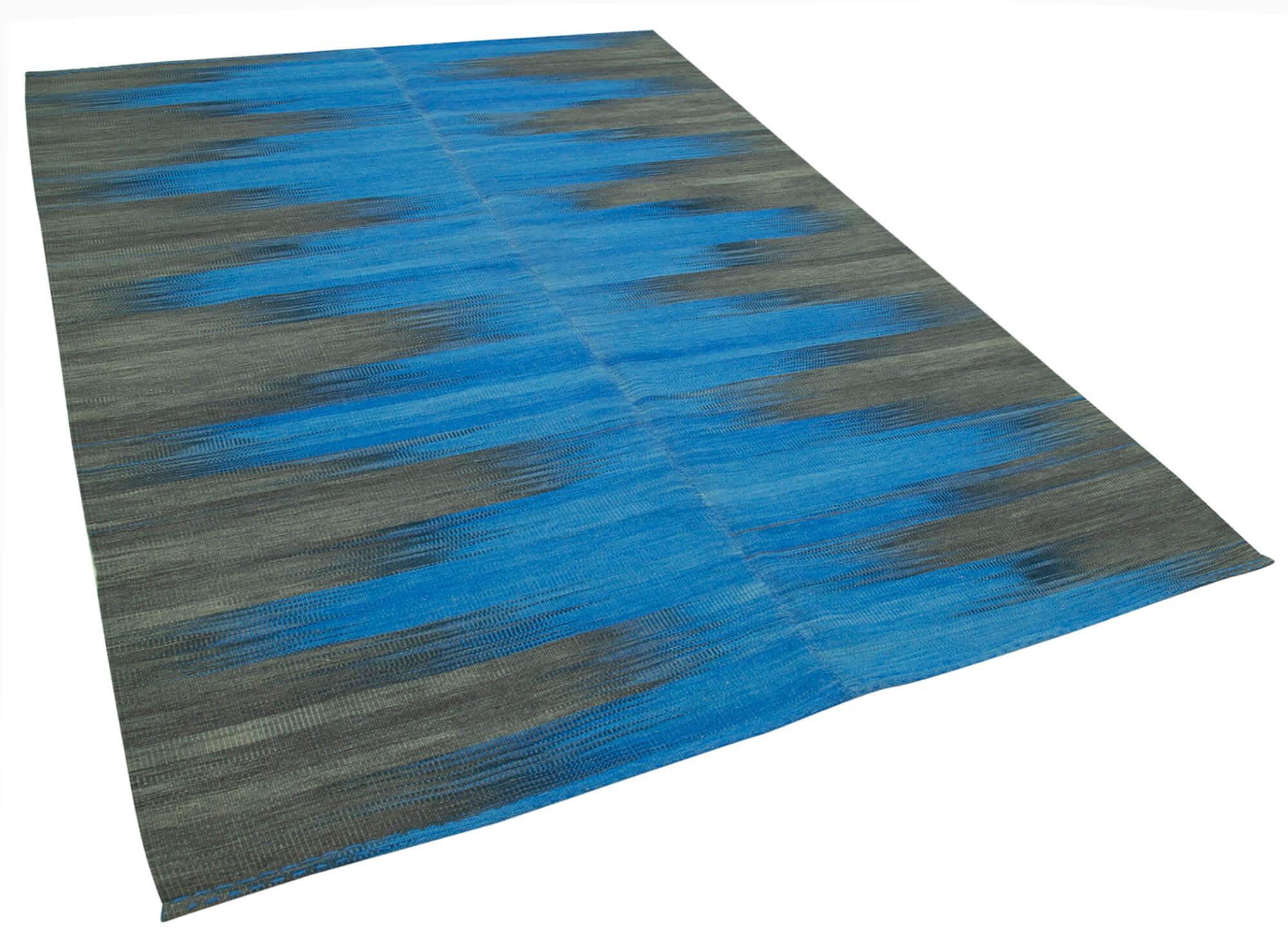 7 x 9 Blue Contemporary Kilim Rug - 827