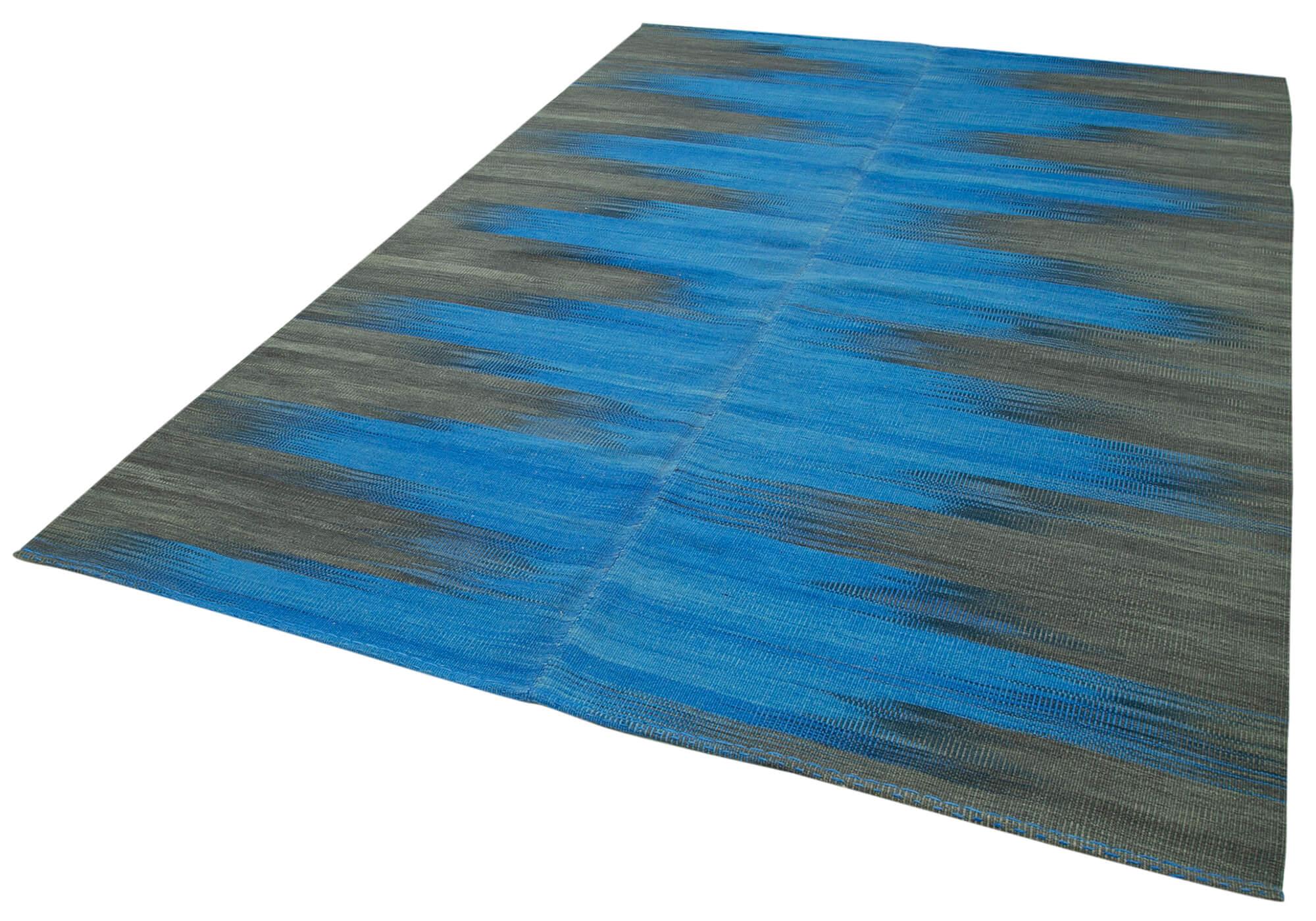 7 x 9 Blue Contemporary Kilim Rug - 827