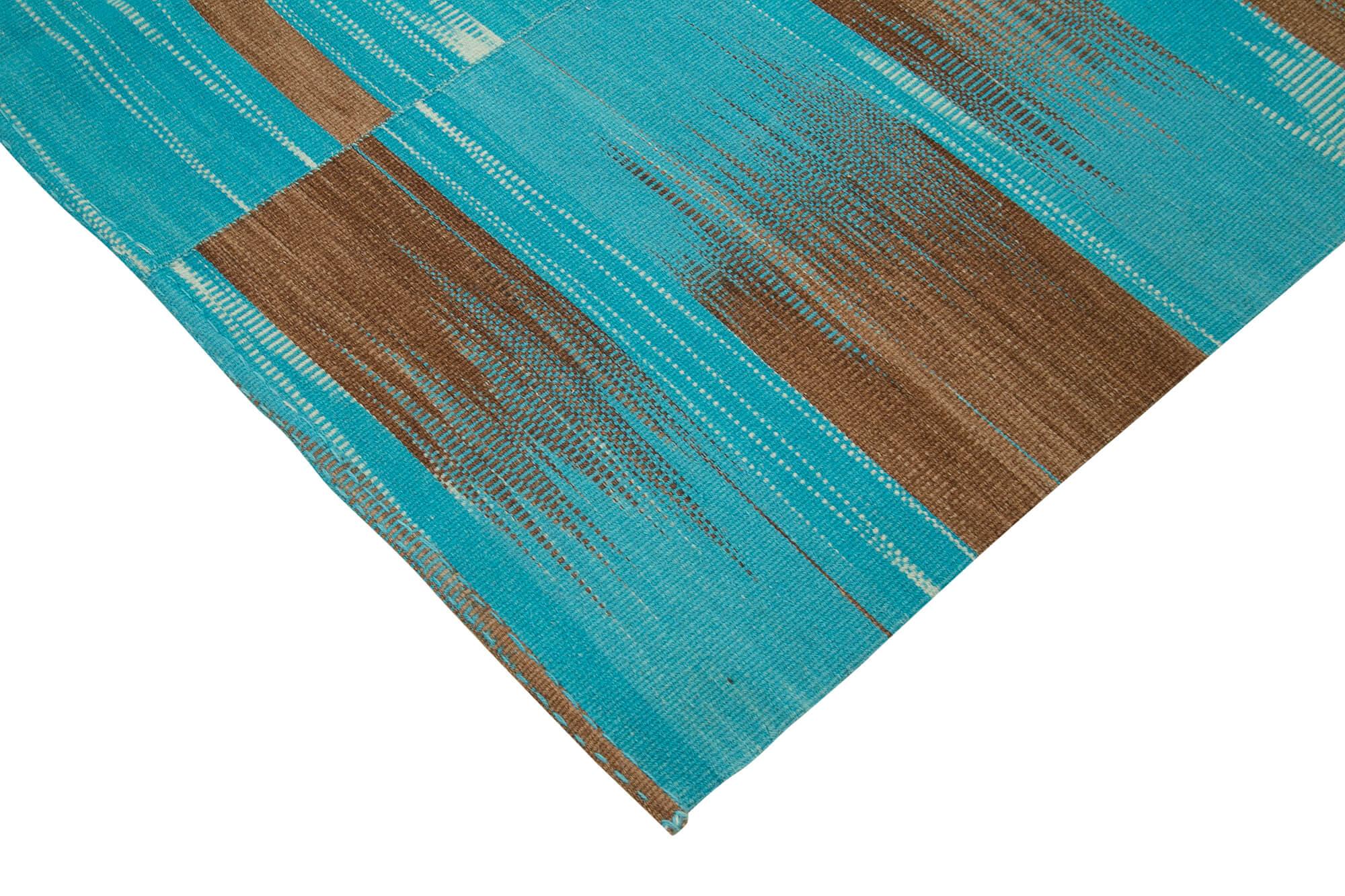 7 x 9 Turquoise Contemporary Kilim Rug - 829