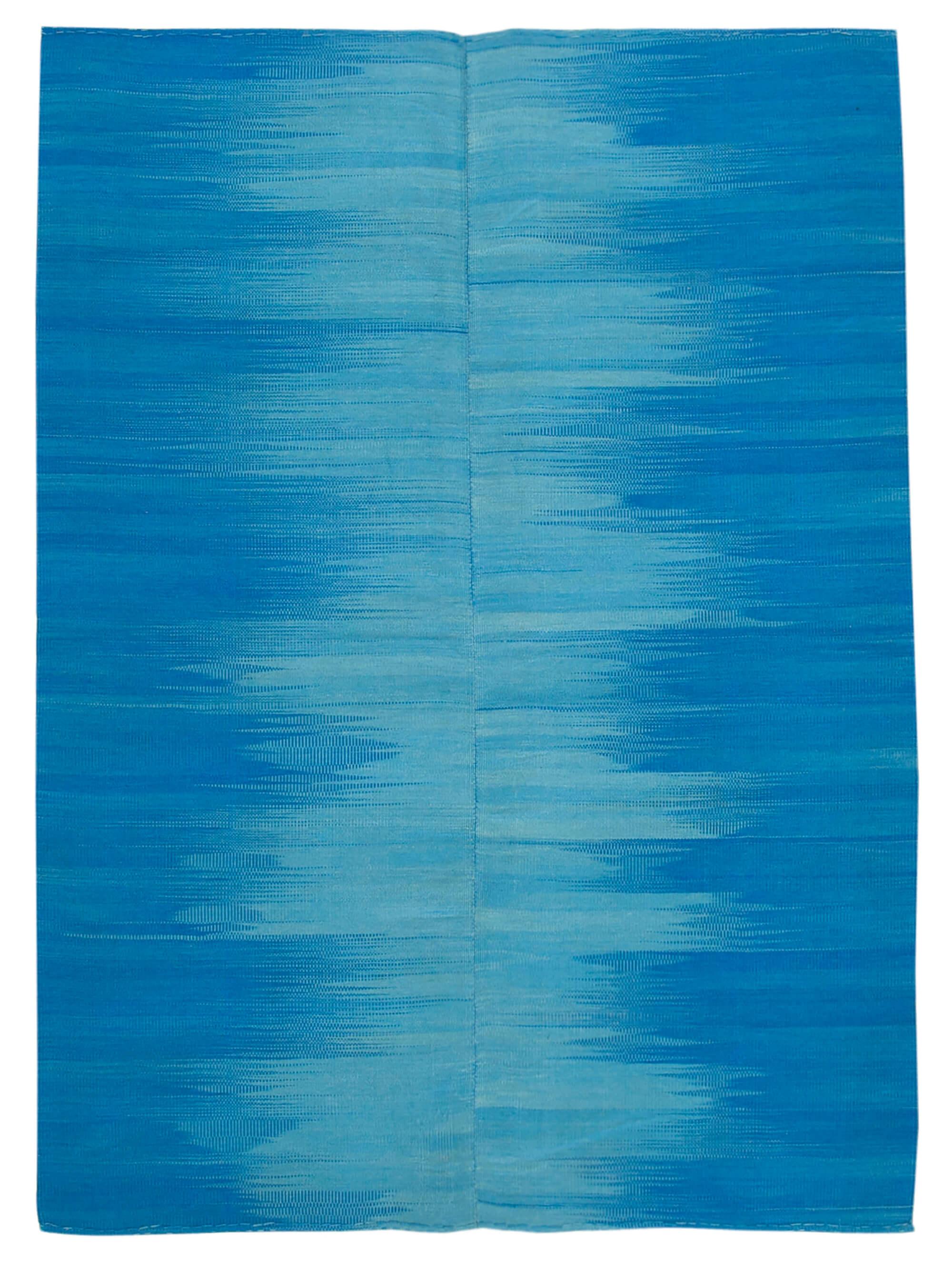 7 x 9 Blue Contemporary Kilim Rug - 830