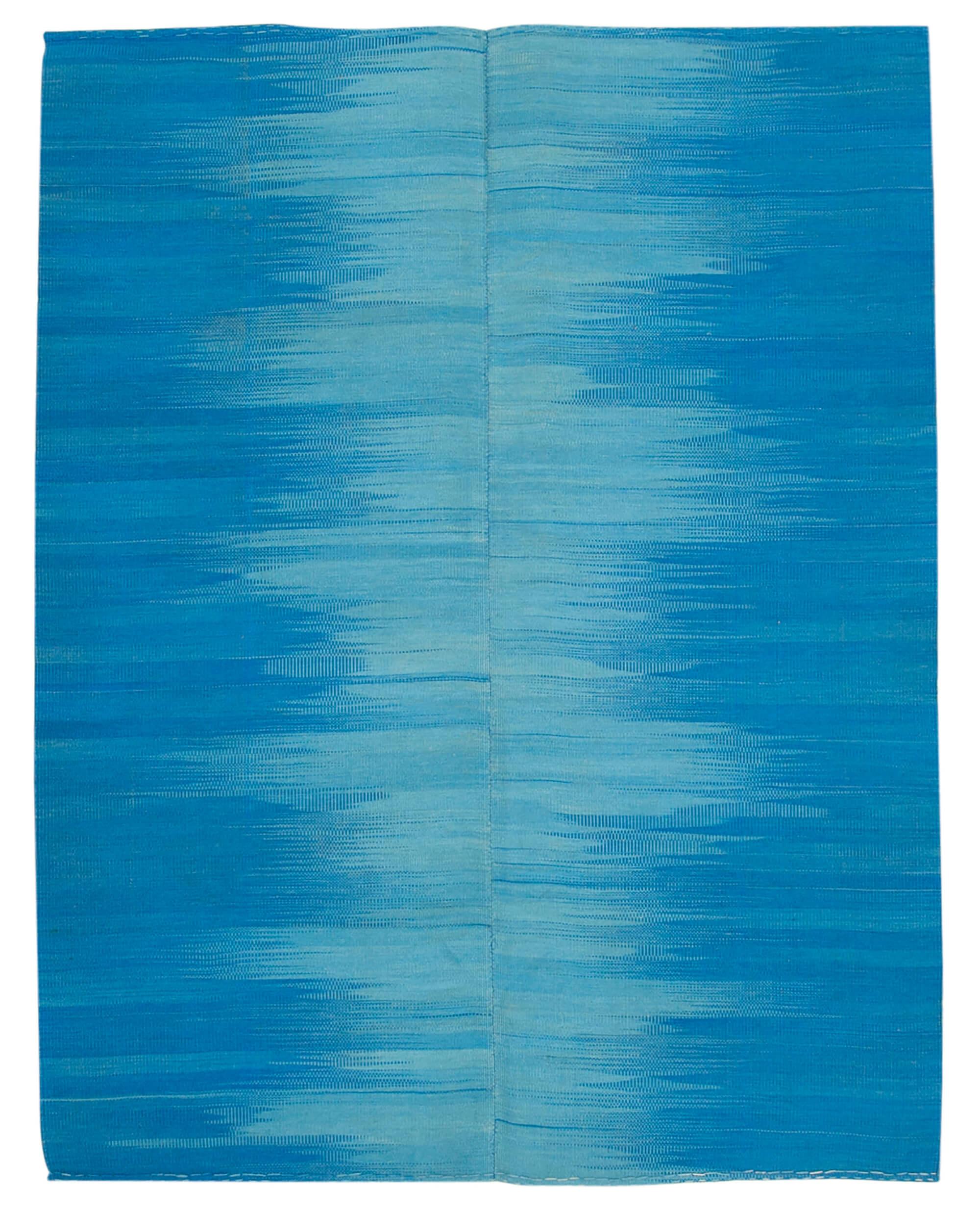 7 x 9 Blue Contemporary Kilim Rug - 831