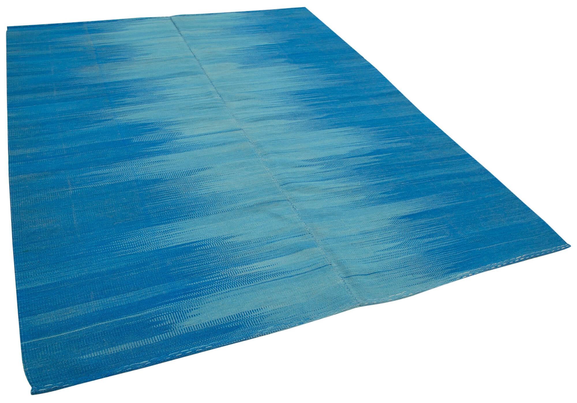 7 x 9 Blue Contemporary Kilim Rug - 831