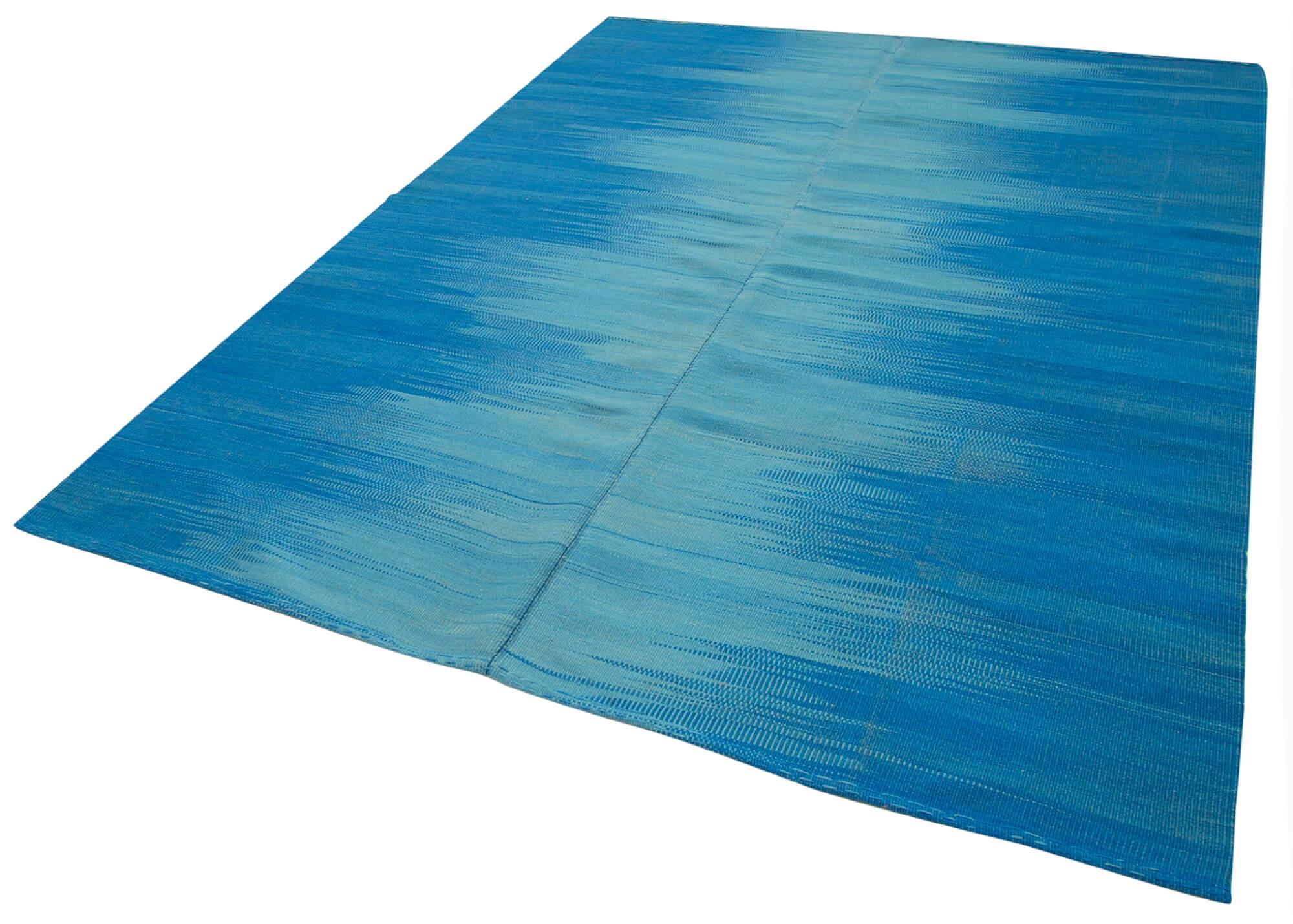 7 x 9 Blue Contemporary Kilim Rug - 831