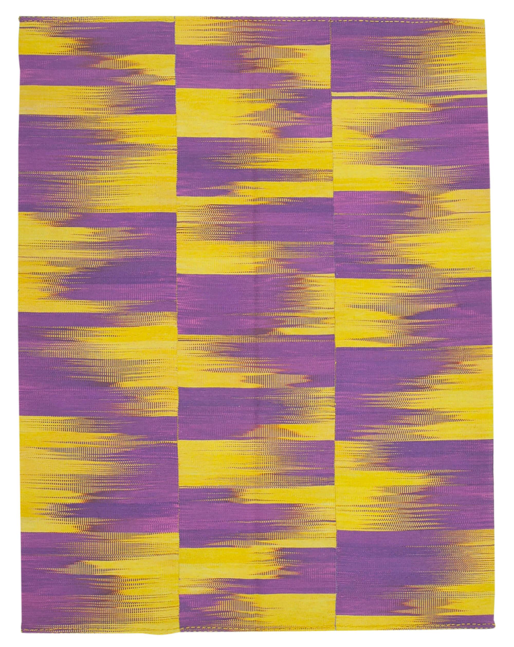 7 x 9 Purple Contemporary Kilim Rug - 833