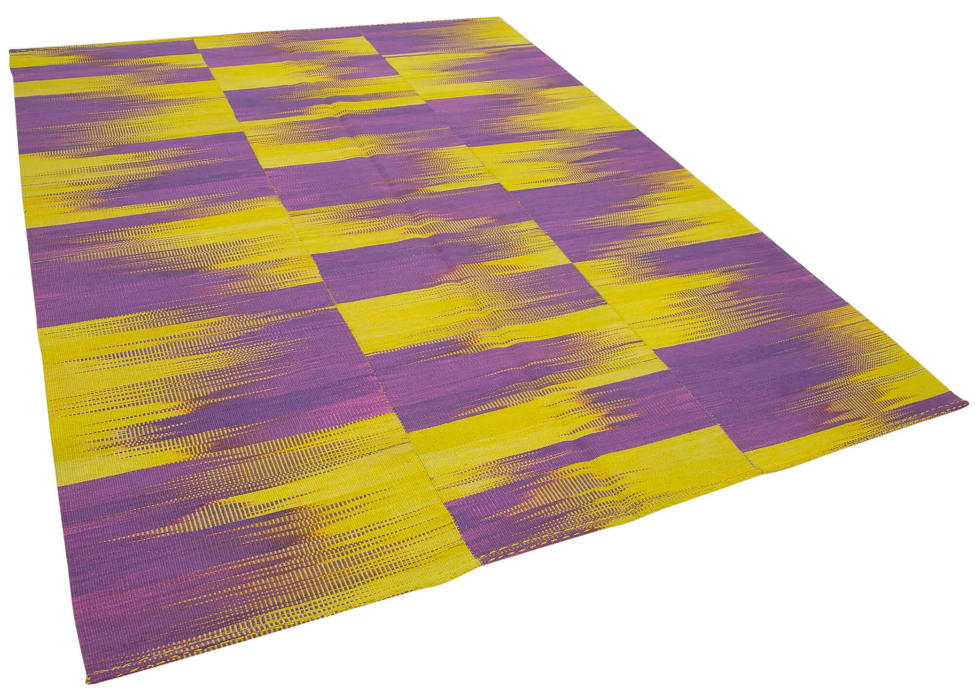 7 x 9 Purple Contemporary Kilim Rug - 833