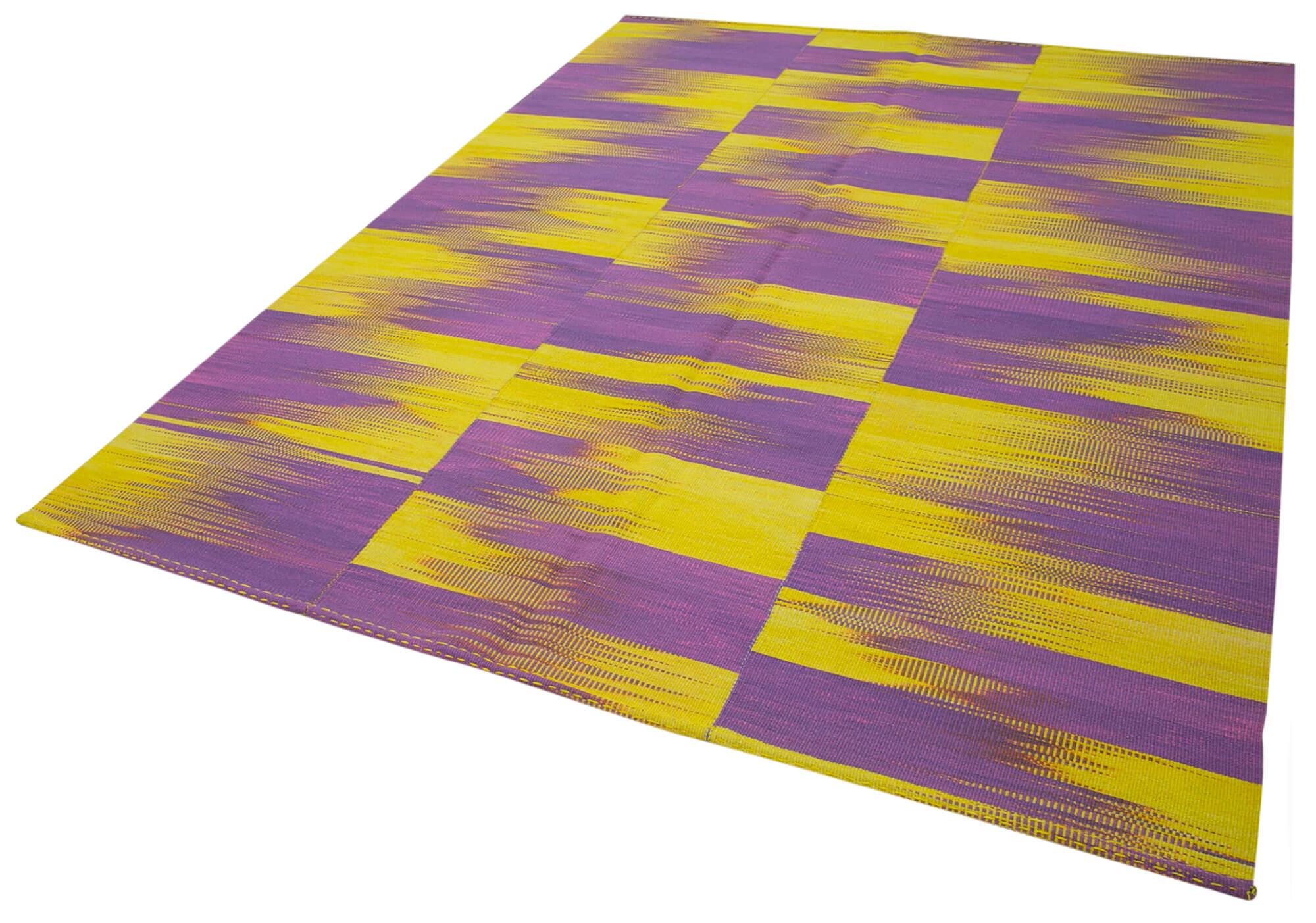 7 x 9 Purple Contemporary Kilim Rug - 833