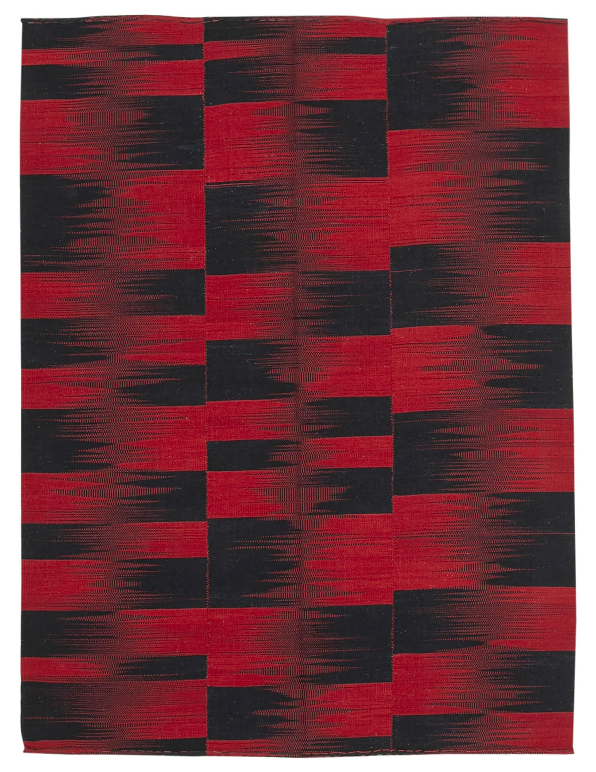 7 x 9 Red Contemporary Kilim Rug - 834