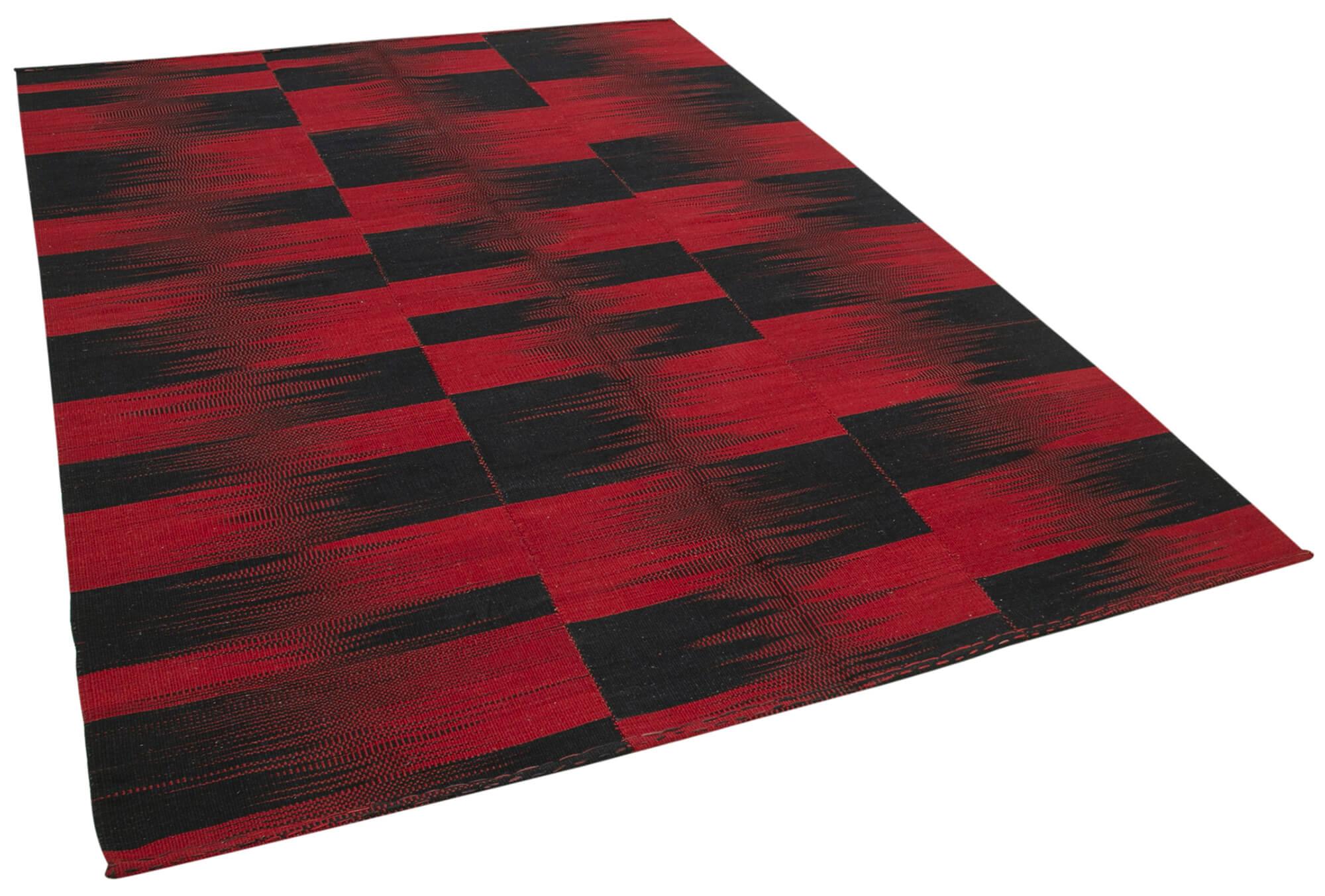 7 x 9 Red Contemporary Kilim Rug - 834