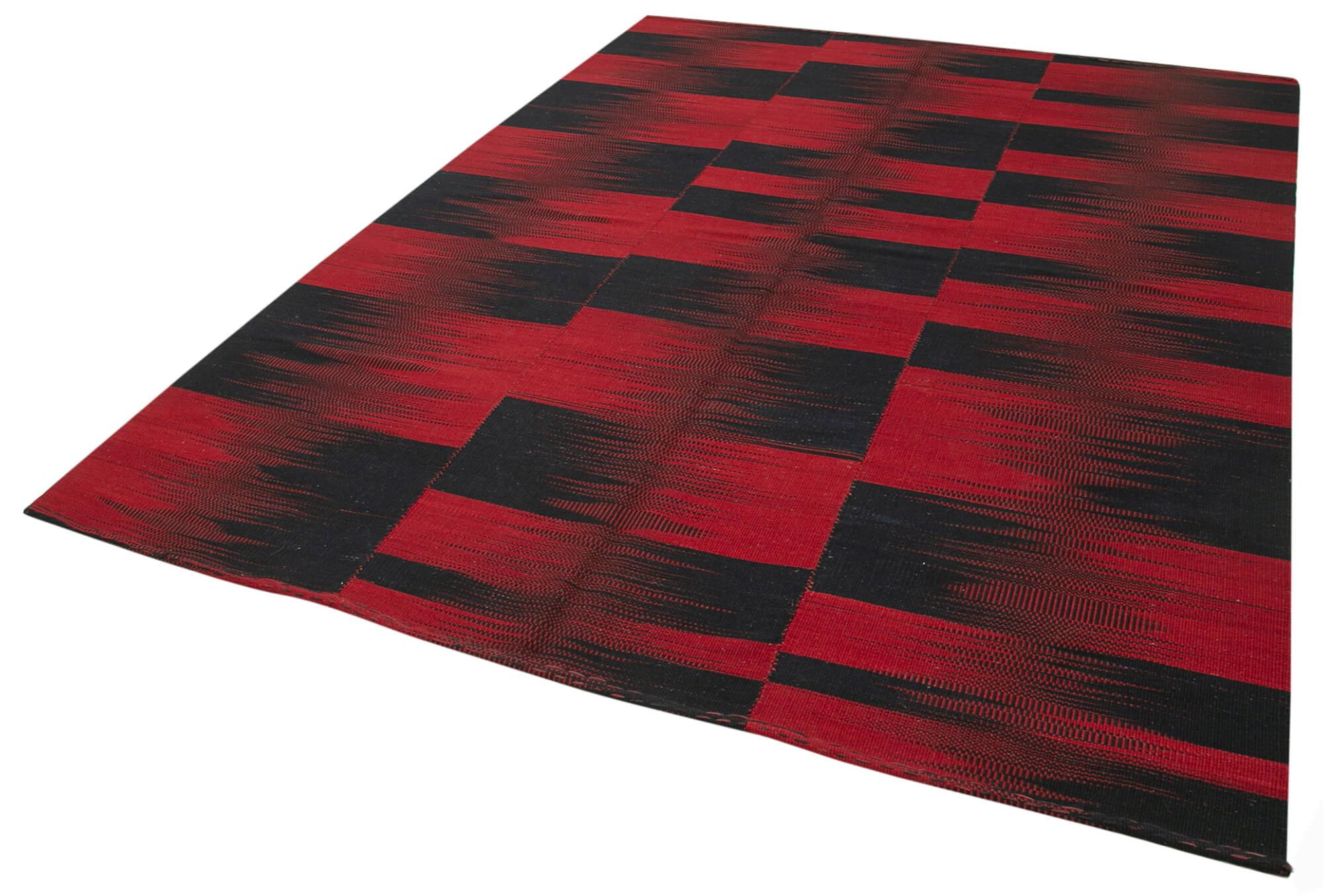 7 x 9 Red Contemporary Kilim Rug - 834