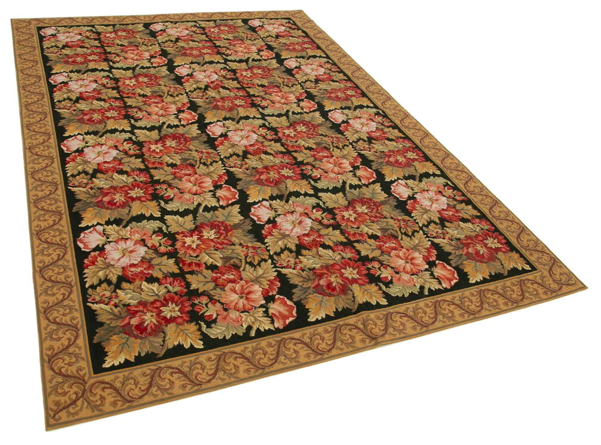 6 x 9 Brown Needlepoint Kilim Rug - 944