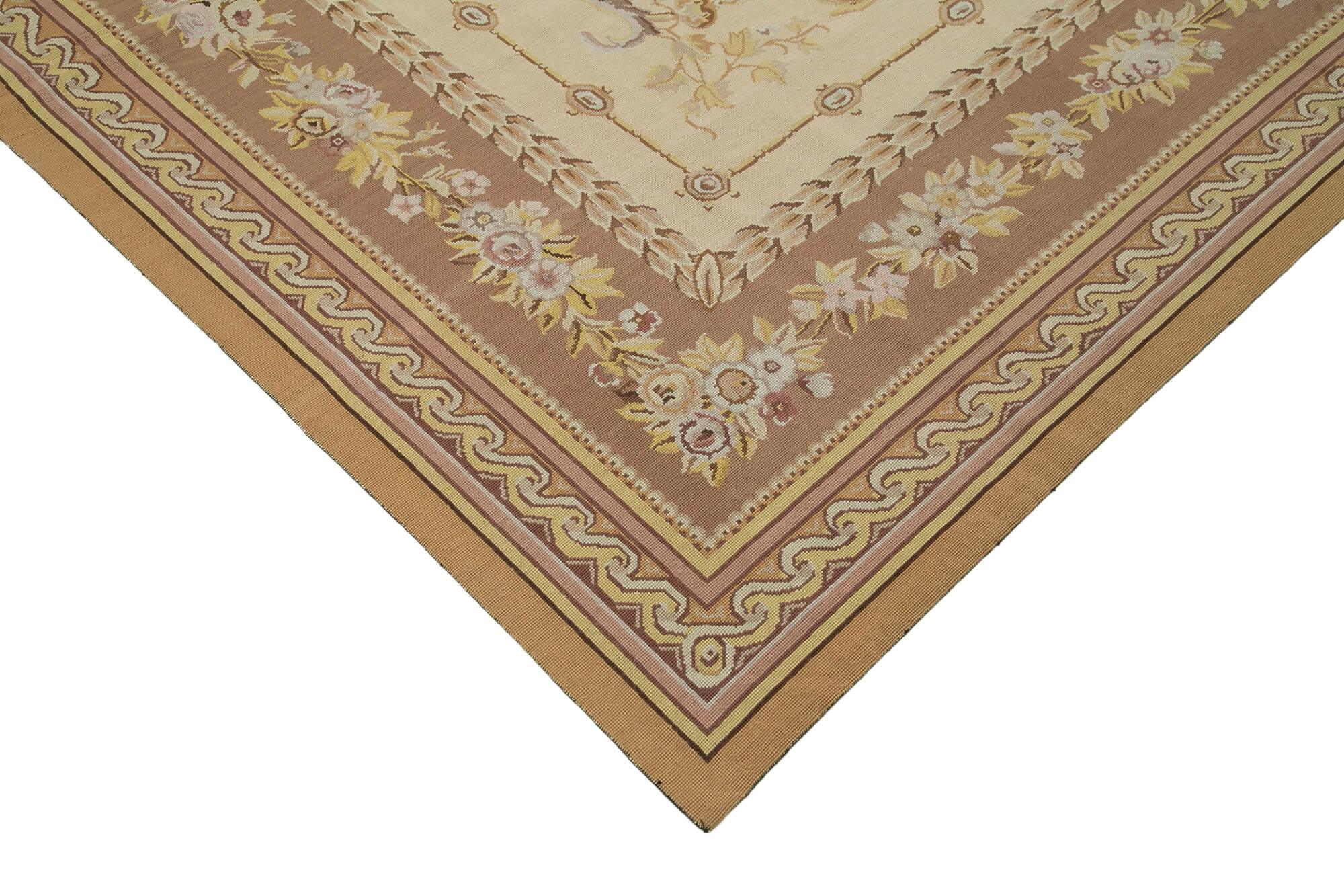 8 x 10 Beige Needlepoint Kilim Rug - 860