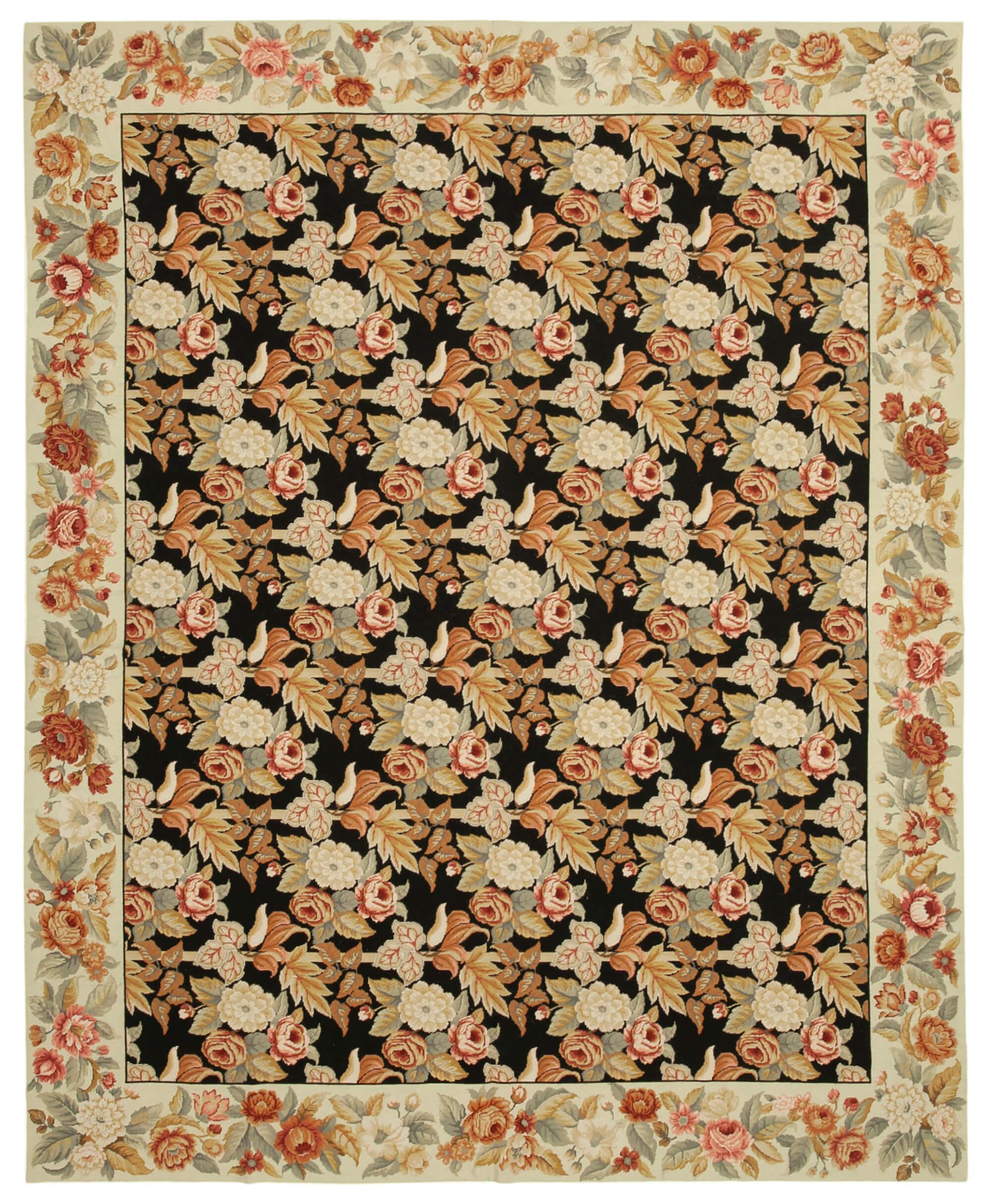 8 x 10 Beige Needlepoint Kilim Rug - 863