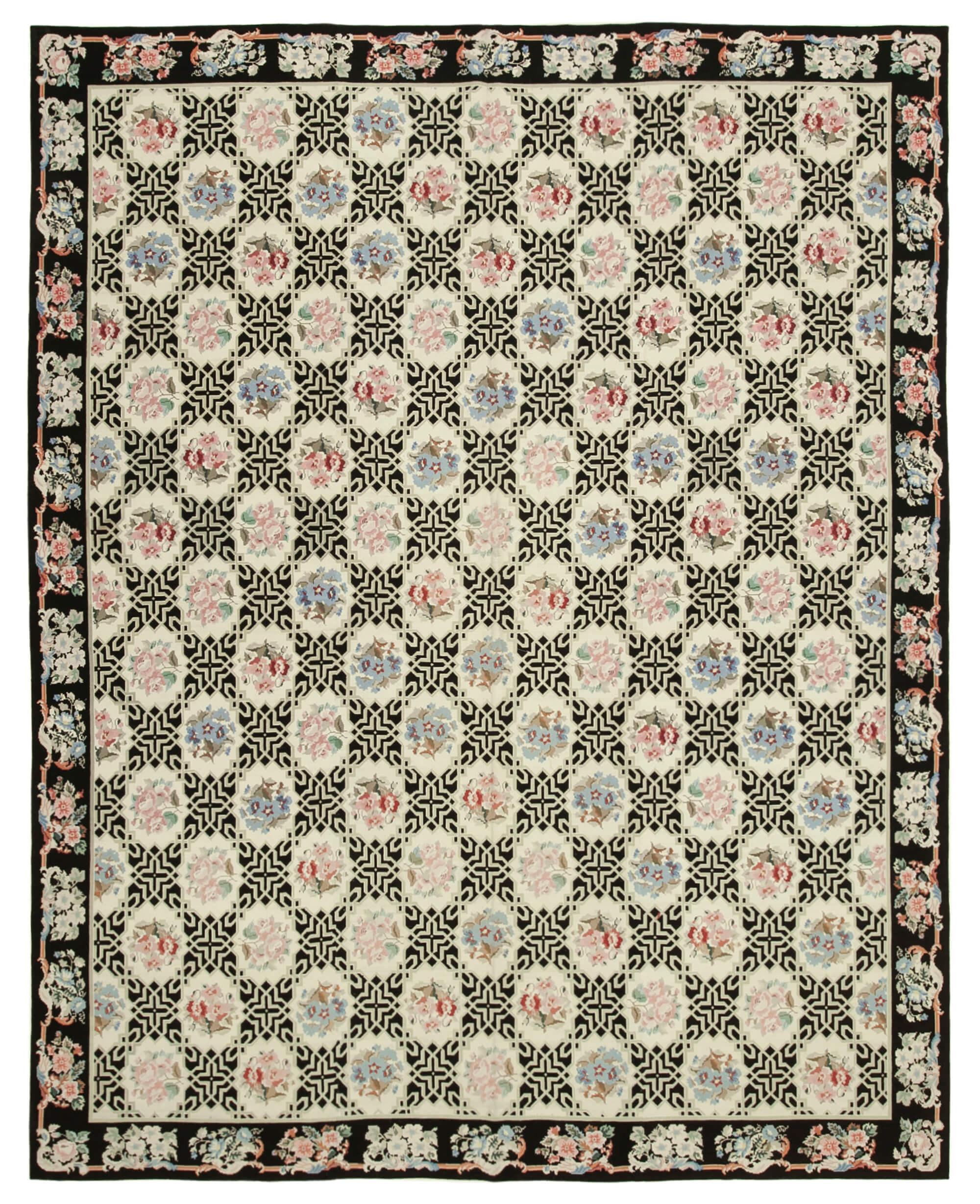 8 x 9 Beige Needlepoint Kilim Rug - 864