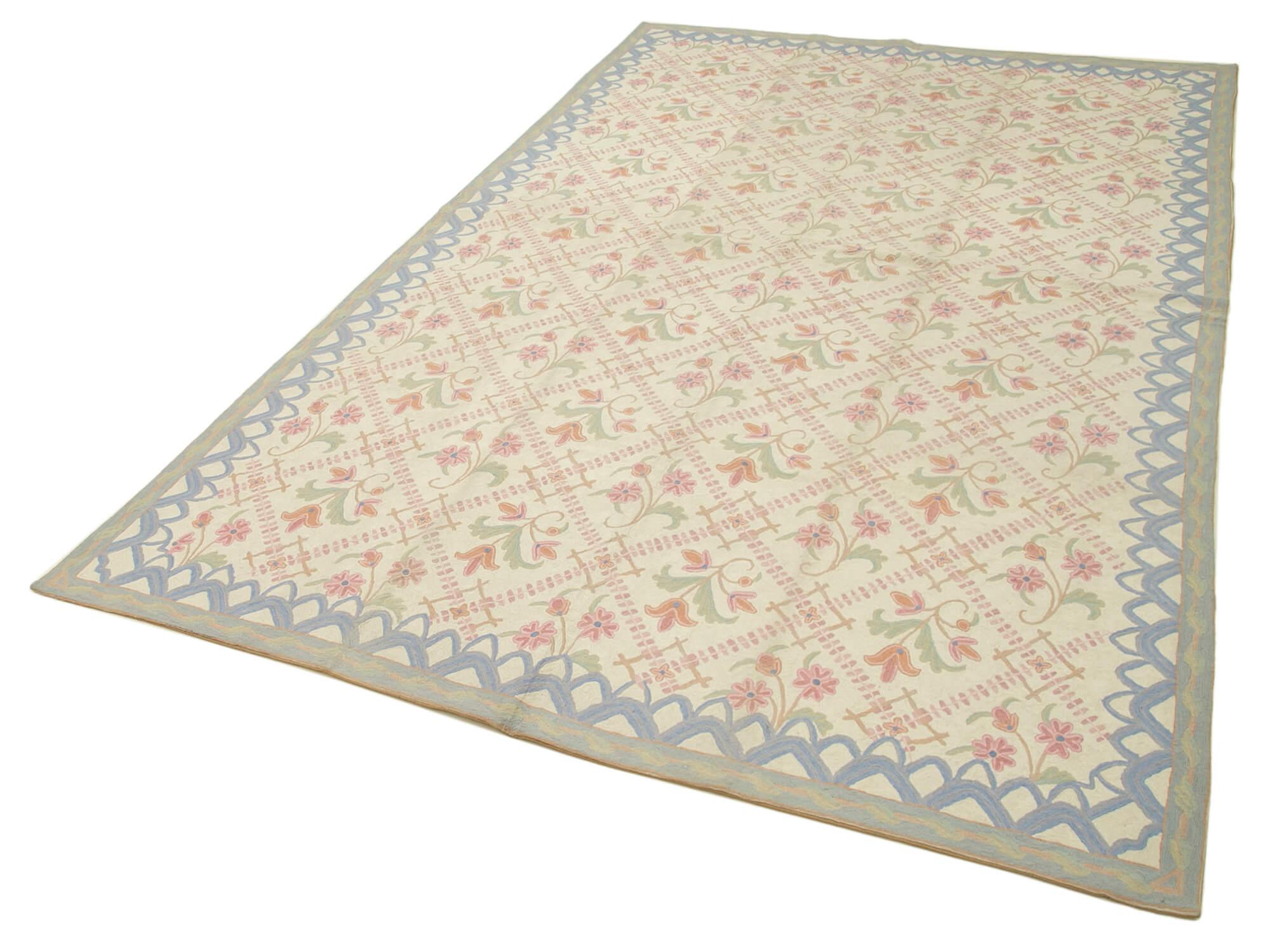 6 x 9 Beige Needlepoint Kilim Rug - 877