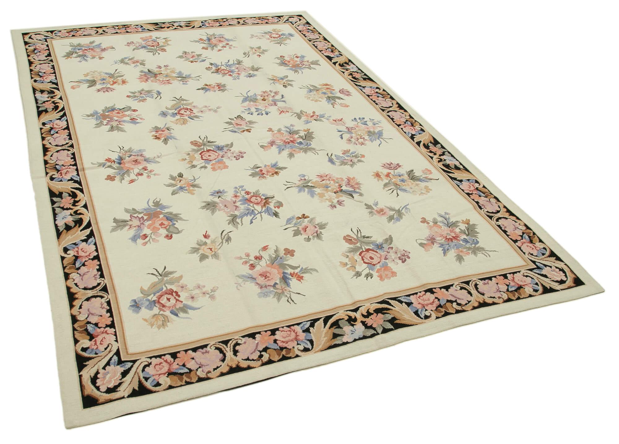 6 x 9 Beige Needlepoint Kilim Rug - 885