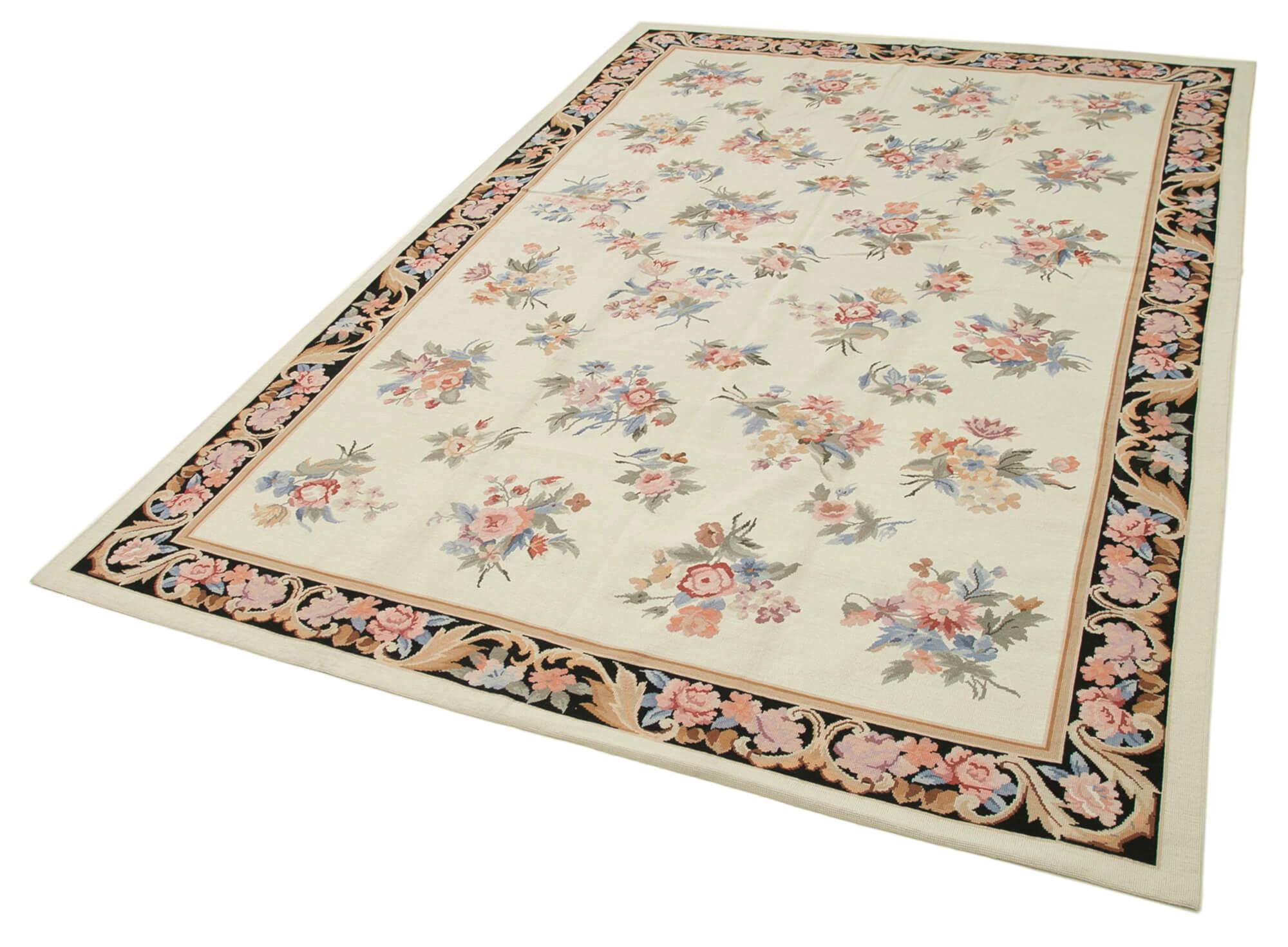 6 x 9 Beige Needlepoint Kilim Rug - 885