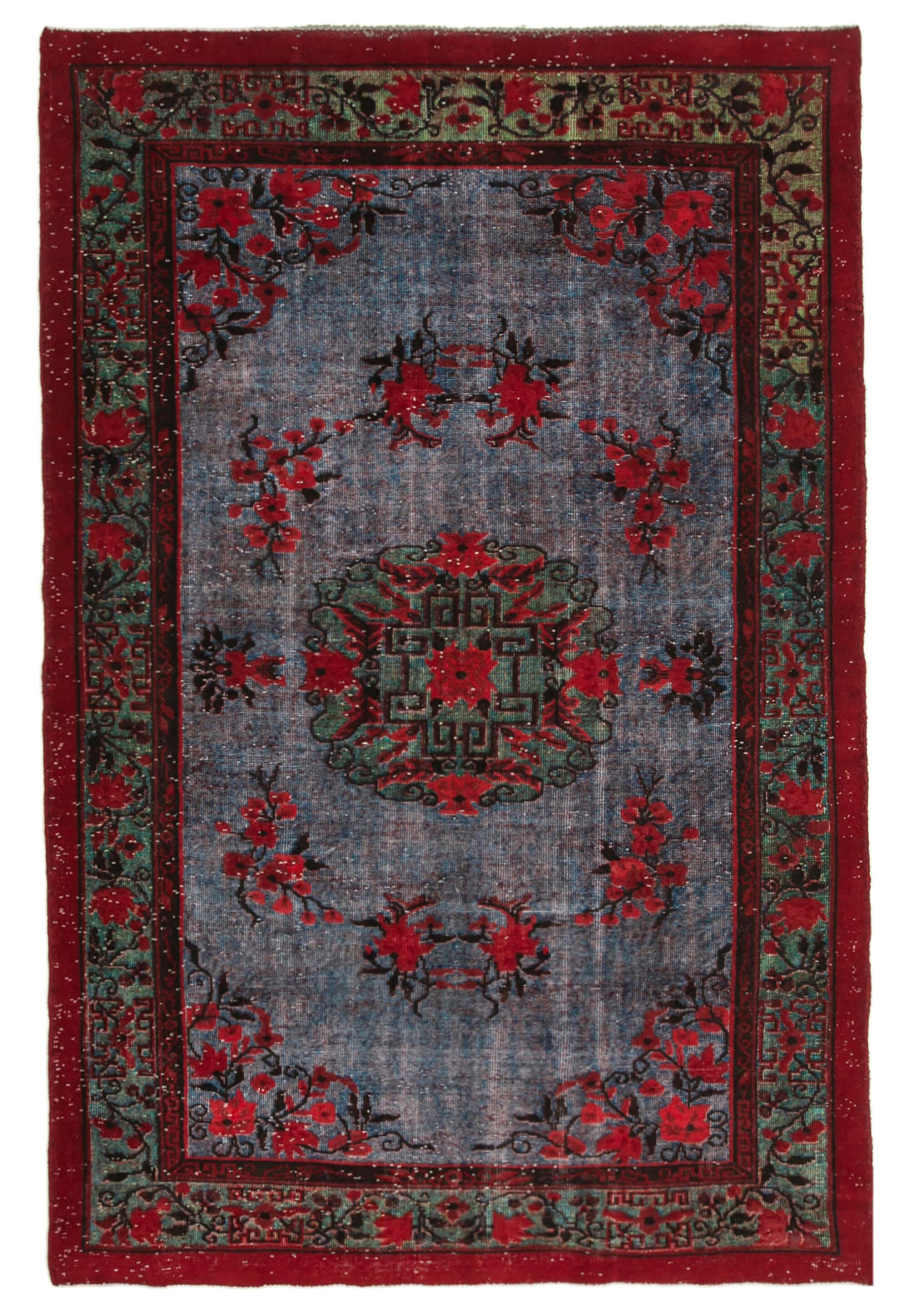 6 x 10 Red Over Dyed Rug - 20