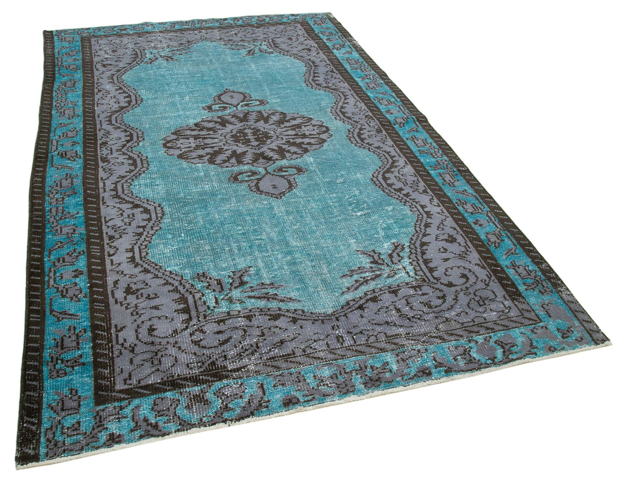 6 x 9 Turquoise Over Dyed Rug - 211