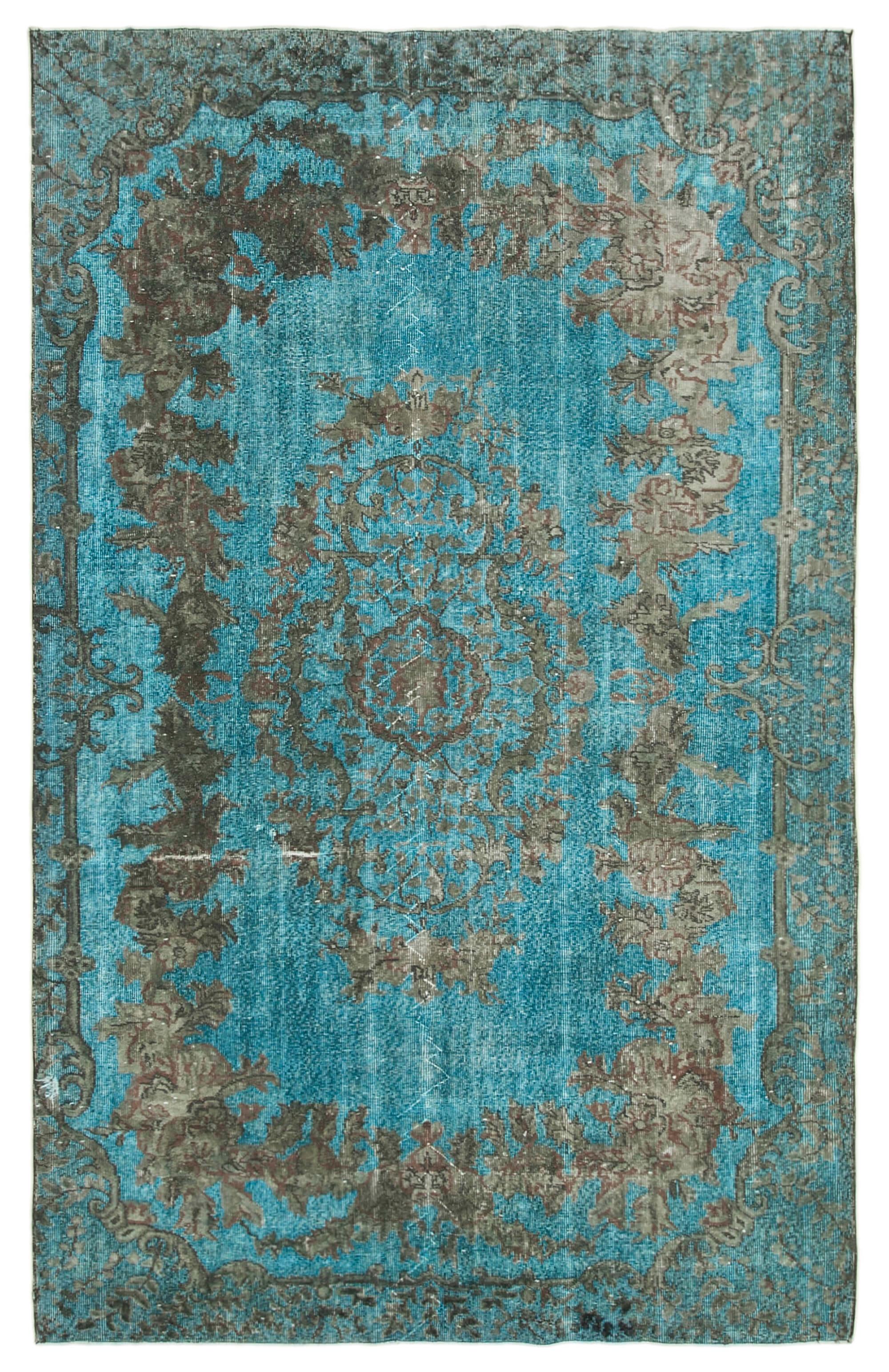 6 x 10 Turquoise Over Dyed Rug - 478