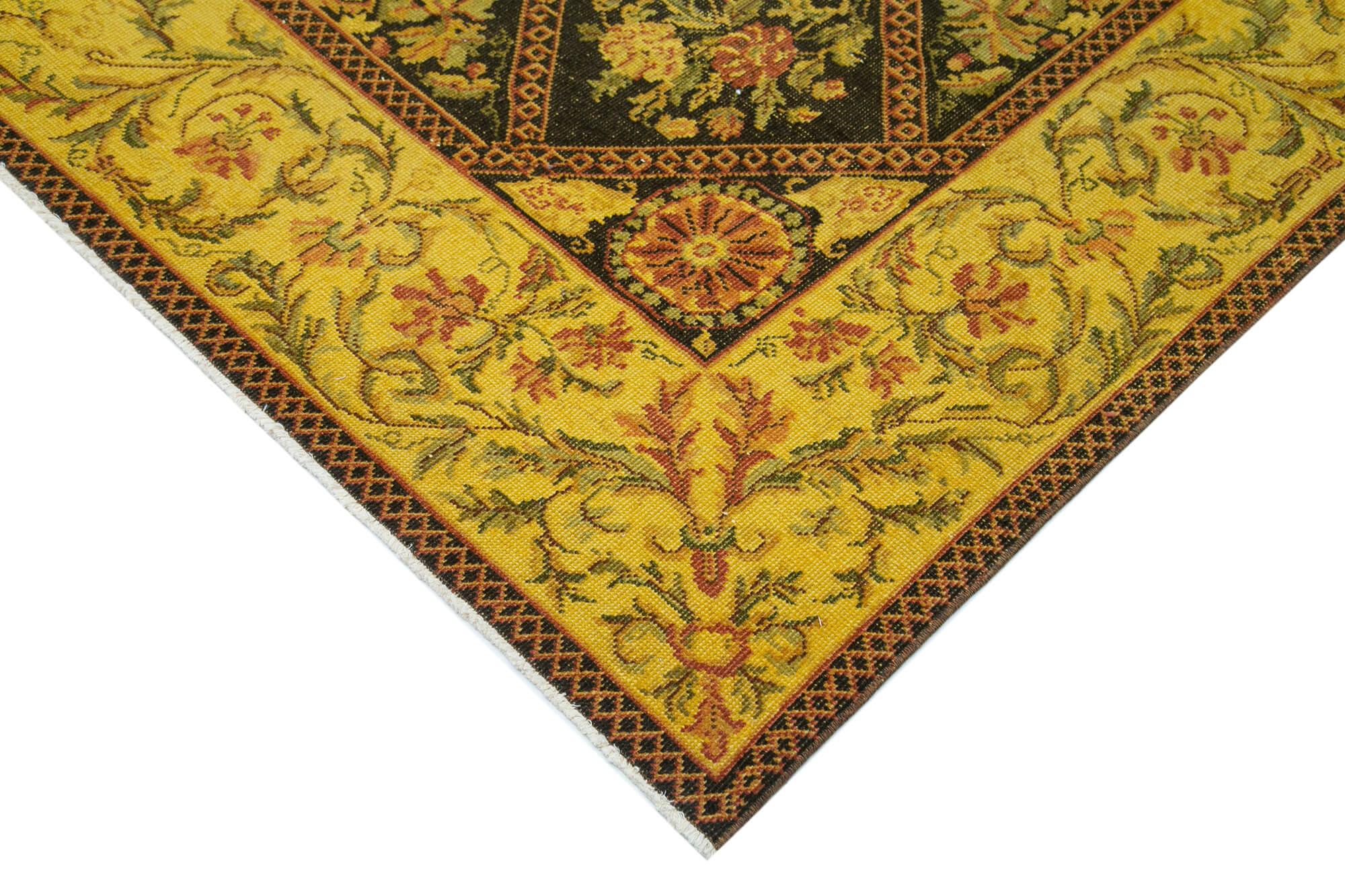 10 x 13 Yellow Overdyed Large Area Rug - 444