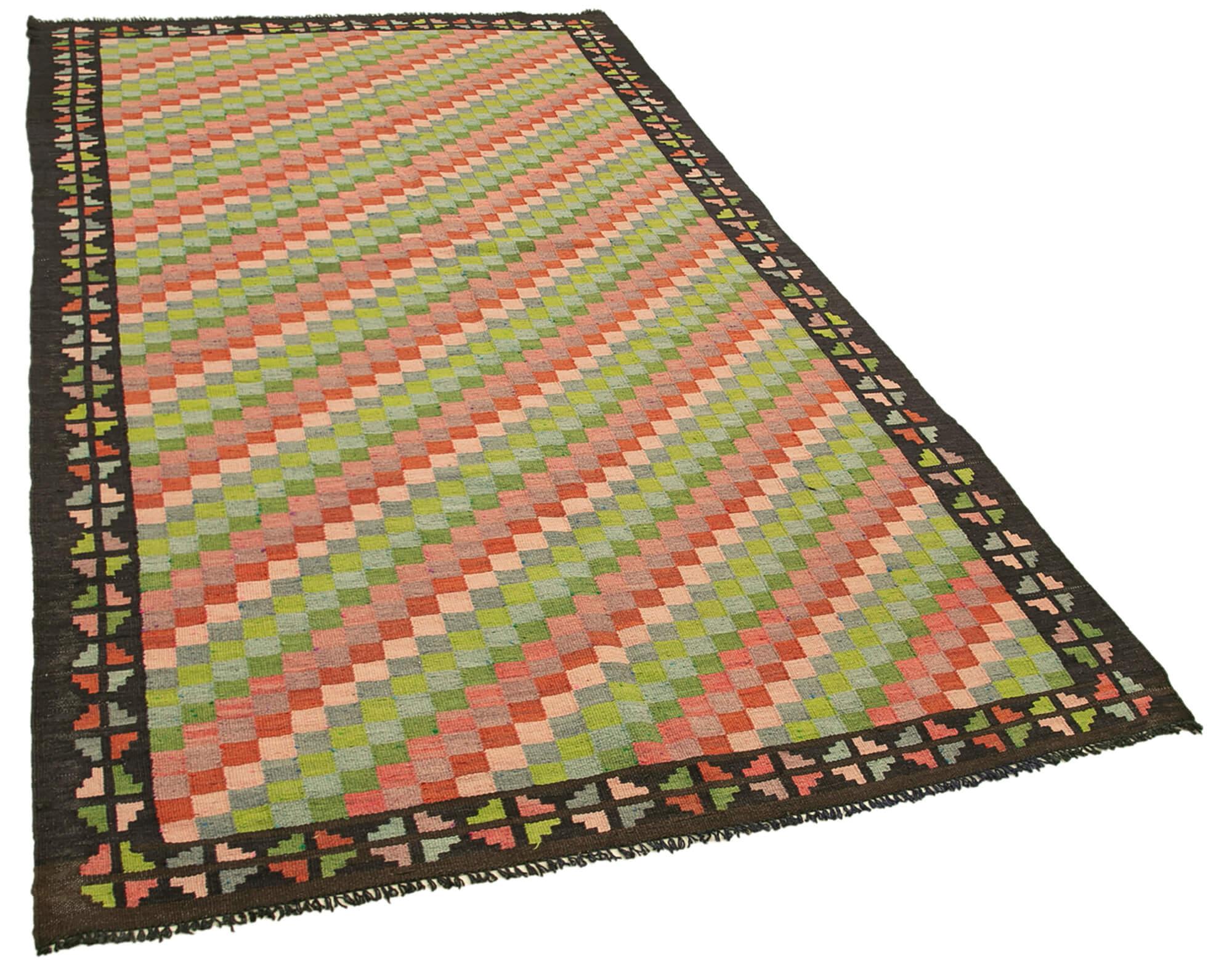 5 x 10 Black Vintage Moldovan Kilim Rug - 102