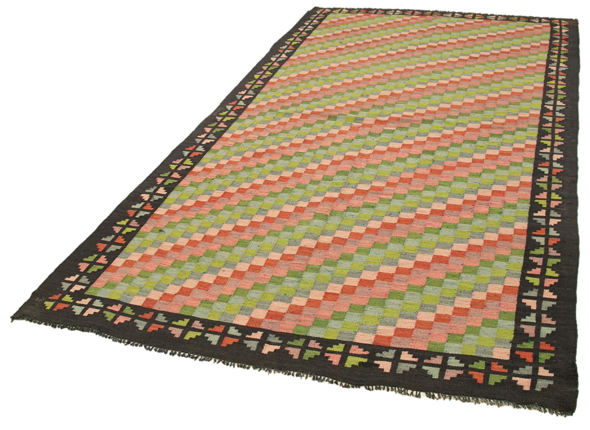 5 x 10 Black Vintage Moldovan Kilim Rug - 102